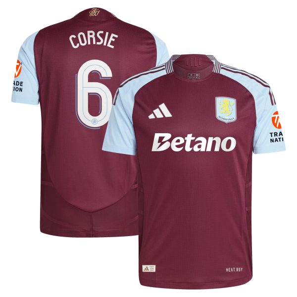 aston villa adidas home authentic shirt 2024-25 with corsie 6 cup printing Collection | Official Aston Villa Kits for Fans