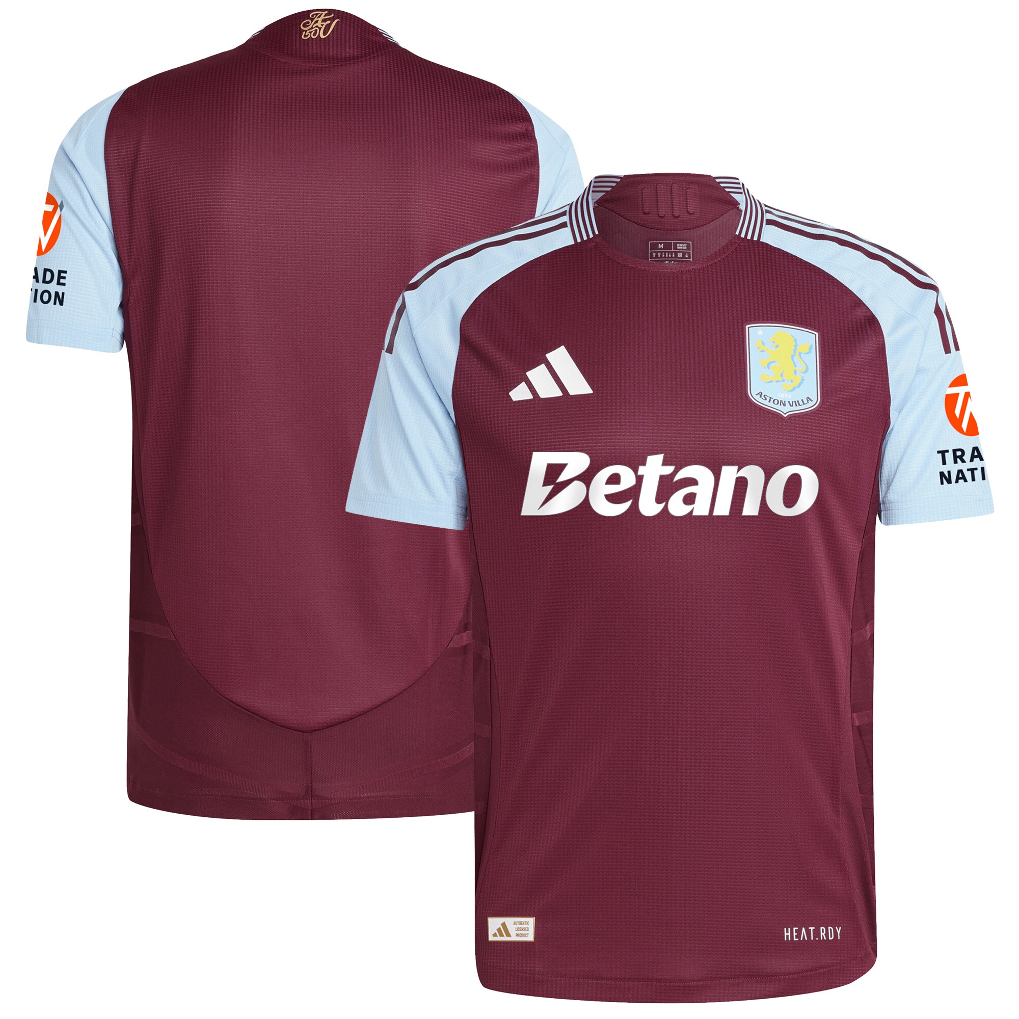 aston villa adidas home authentic shirt 2024-25 with custom printing Collection | Official Aston Villa Kits for Fans