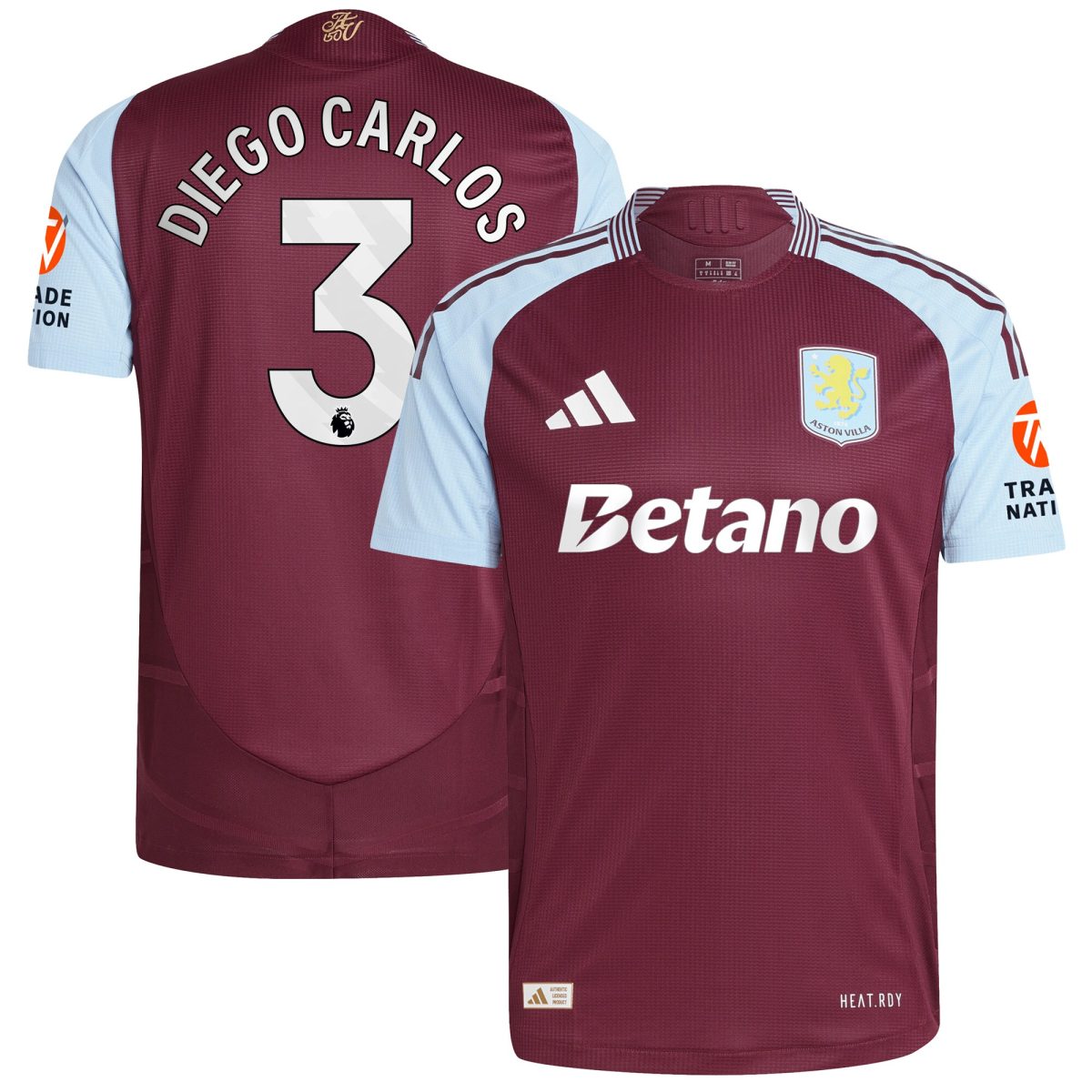 aston villa adidas home authentic shirt 2024-25 with diego carlos 3 printing Collection | Official Aston Villa Kits for Fans