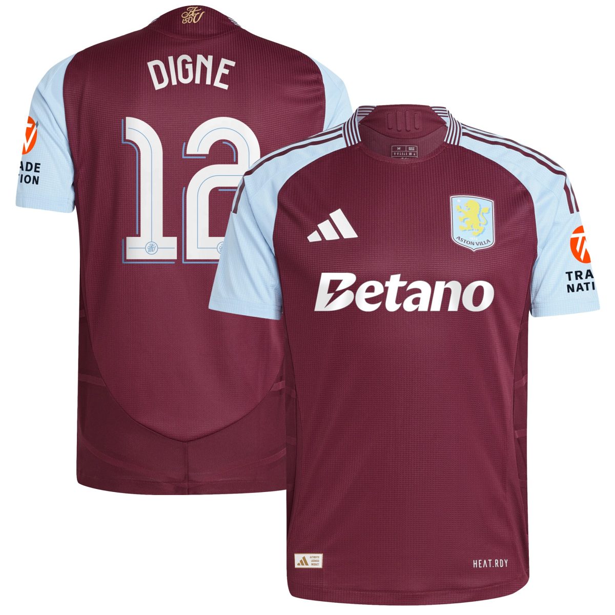 aston villa adidas home authentic shirt 2024-25 with digne 12 cup printing Collection | Official Aston Villa Kits for Fans