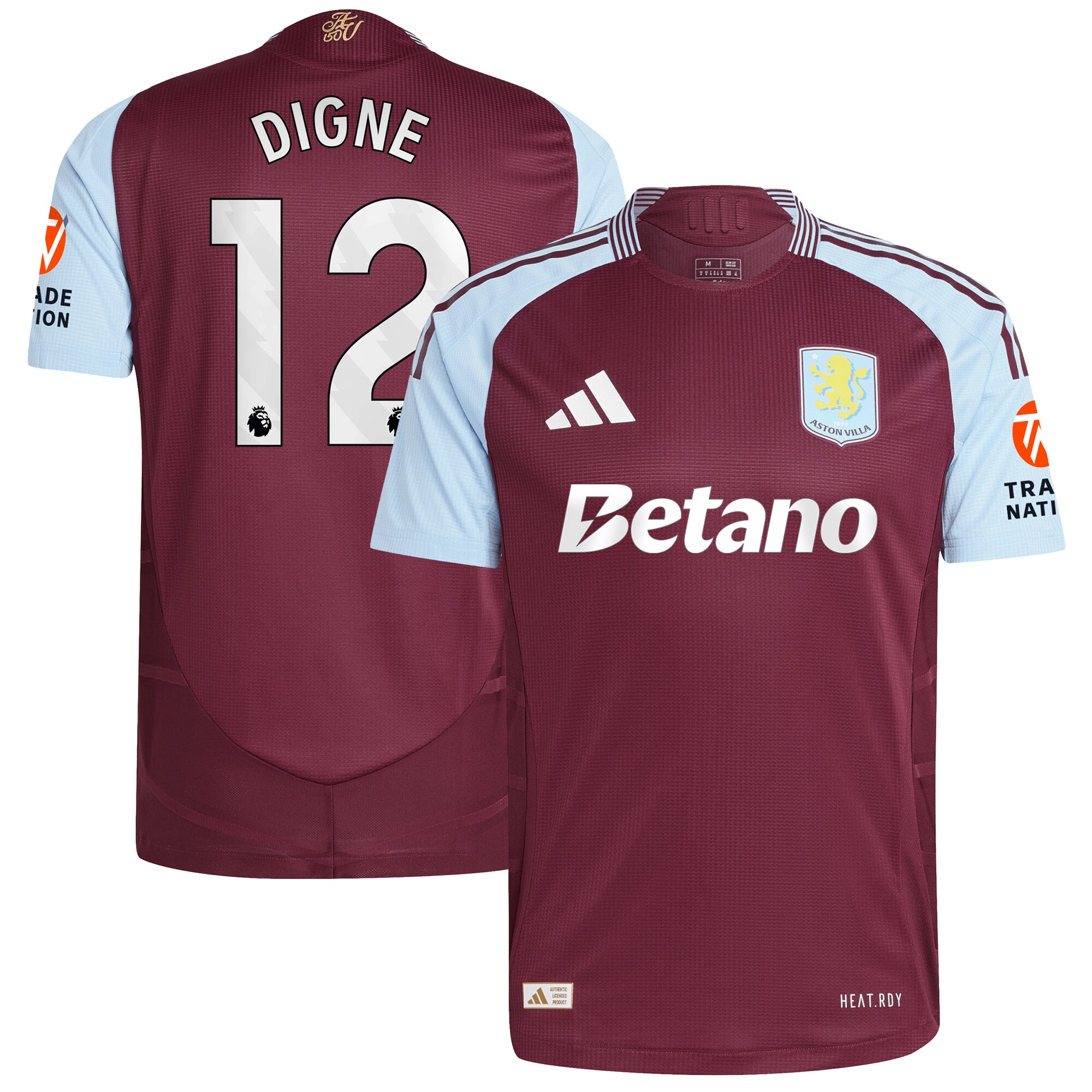 aston villa adidas home authentic shirt 2024-25 with digne 12 printing Collection | Official Aston Villa Kits for Fans
