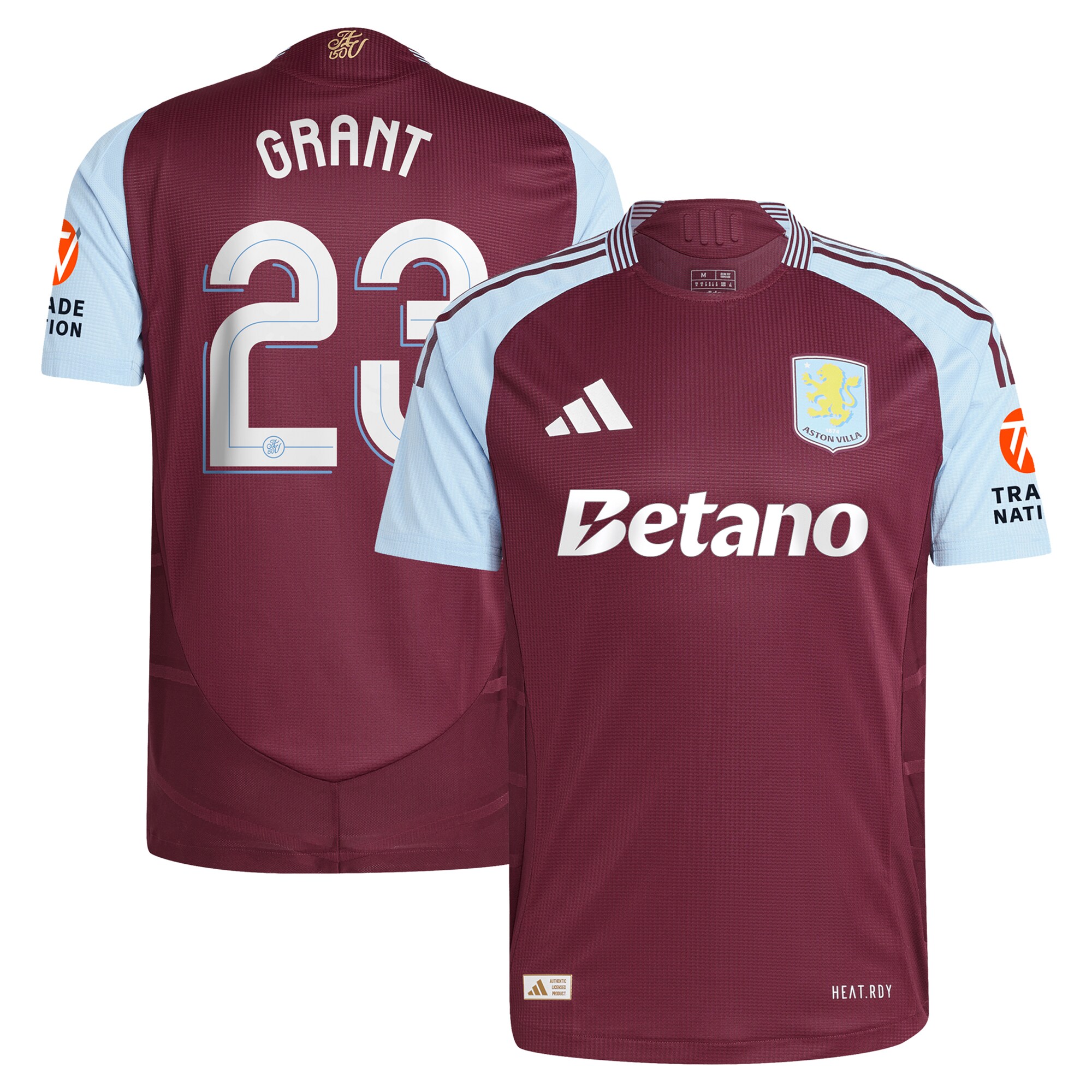 aston villa adidas home authentic shirt 2024-25 with grant 23 cup printing Collection | Official Aston Villa Kits for Fans