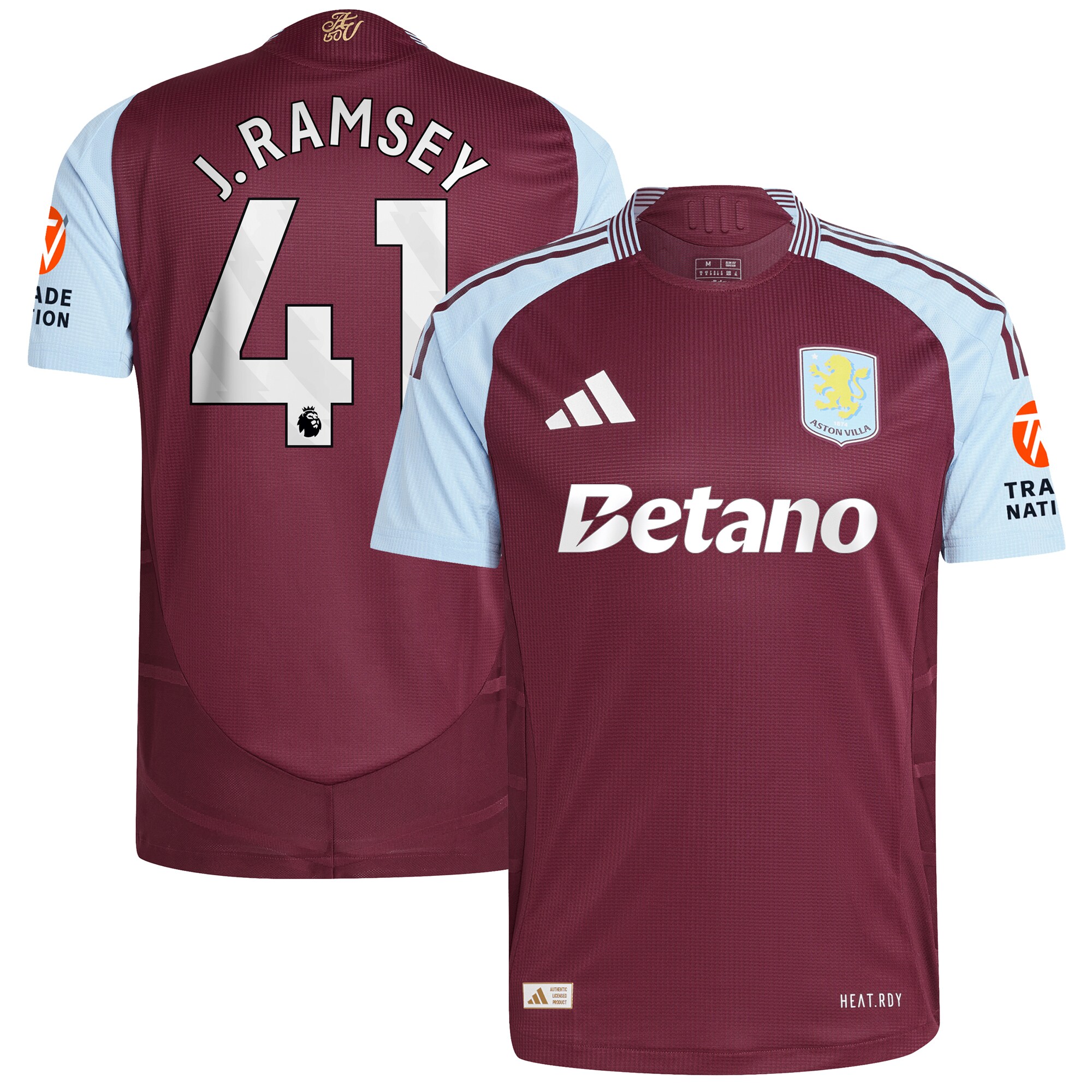 aston villa adidas home authentic shirt 2024-25 with j. ramsey 41 printing Collection | Official Aston Villa Kits for Fans