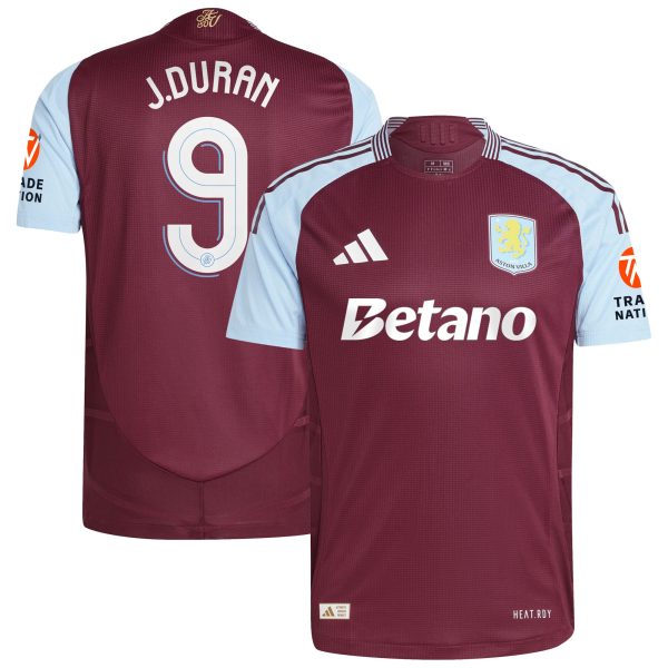 aston villa adidas home authentic shirt 2024-25 with j.duran 9 cup printing Collection | Official Aston Villa Kits for Fans