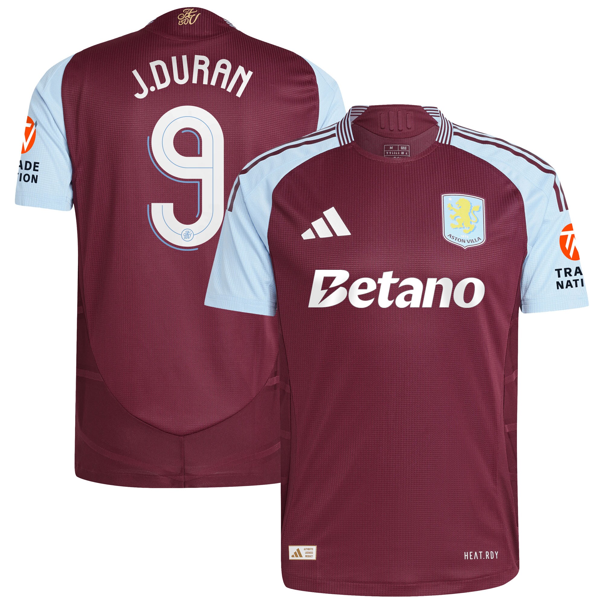 aston villa adidas home authentic shirt 2024-25 with j.duran 9 cup printing Collection | Official Aston Villa Kits for Fans
