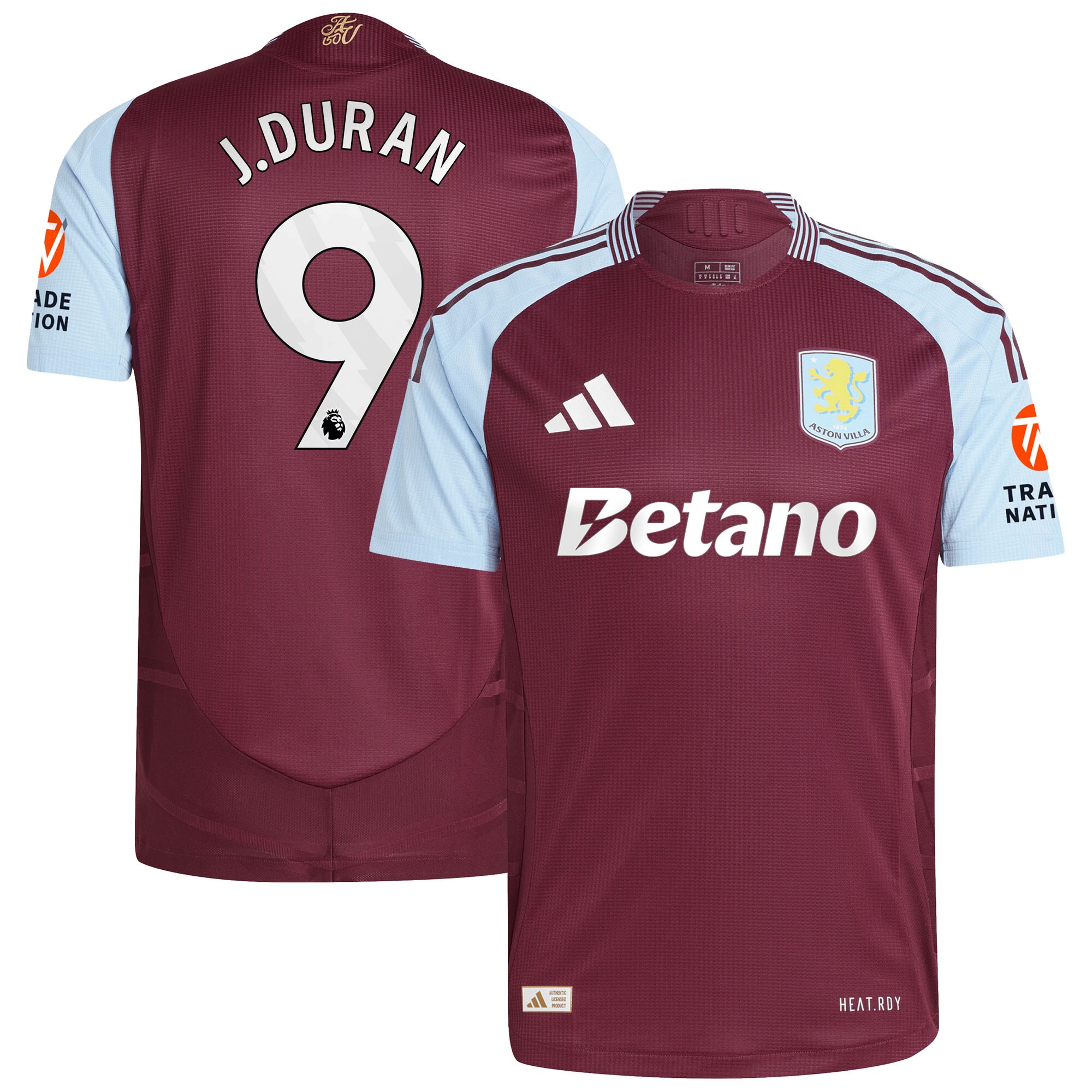 aston villa adidas home authentic shirt 2024-25 with j.duran 9 printing Collection | Official Aston Villa Kits for Fans