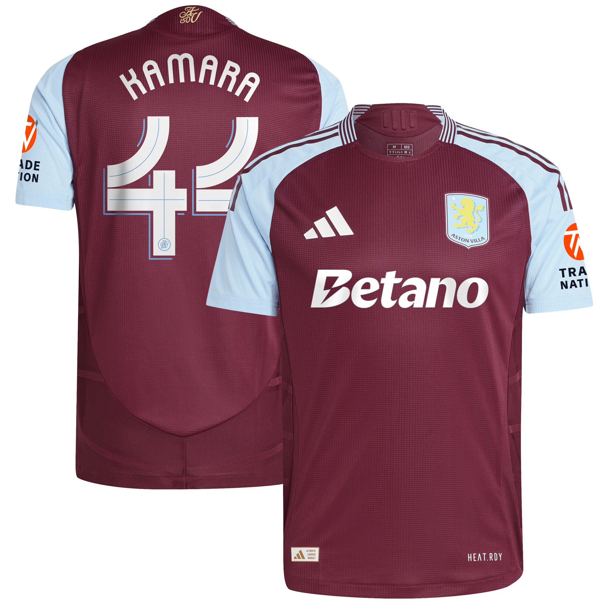 aston villa adidas home authentic shirt 2024-25 with kamara 44 cup printing Collection | Official Aston Villa Kits for Fans