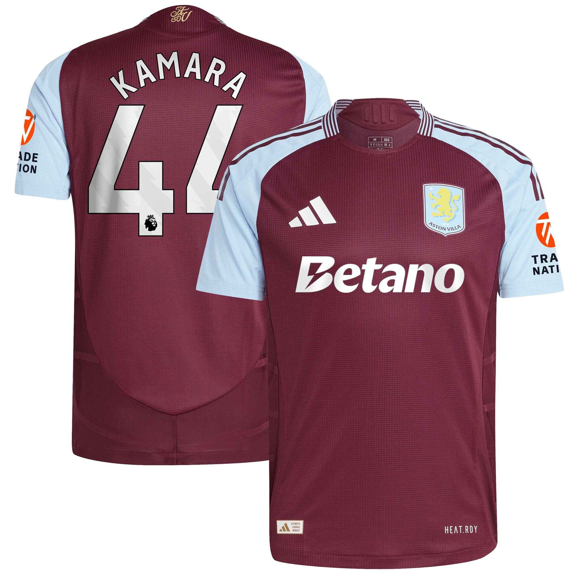 aston villa adidas home authentic shirt 2024-25 with kamara 44 printing Collection | Official Aston Villa Kits for Fans