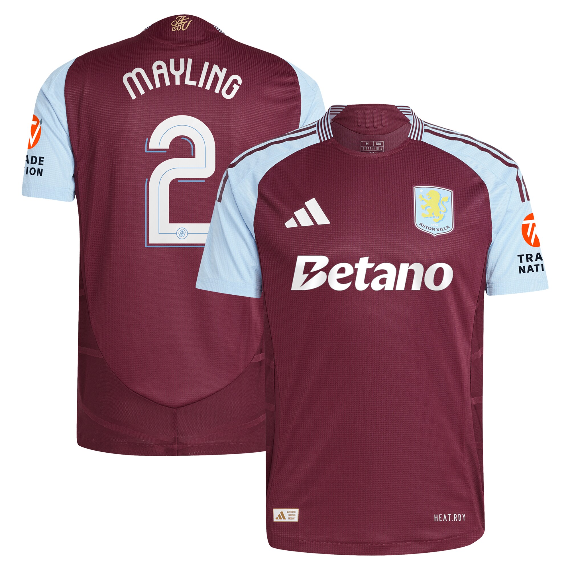 aston villa adidas home authentic shirt 2024-25 with mayling 2 cup printing Collection | Official Aston Villa Kits for Fans