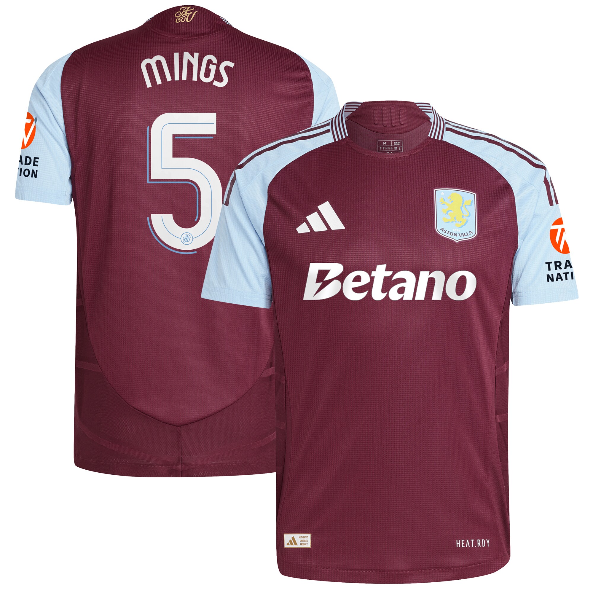 aston villa adidas home authentic shirt 2024-25 with mings 5 cup printing Collection | Official Aston Villa Kits for Fans