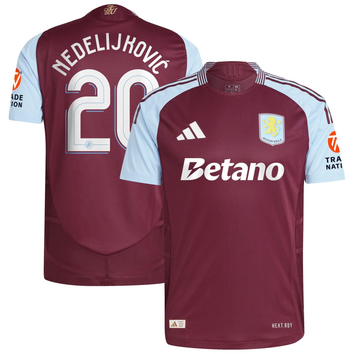 aston villa adidas home authentic shirt 2024-25 with nedeljković 20 cup printing Collection | Official Aston Villa Kits for Fans