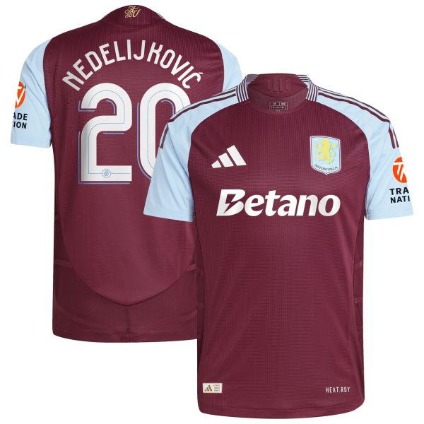 aston villa adidas home authentic shirt 2024-25 with nedeljković 20 cup printing Collection | Official Aston Villa Kits for Fans