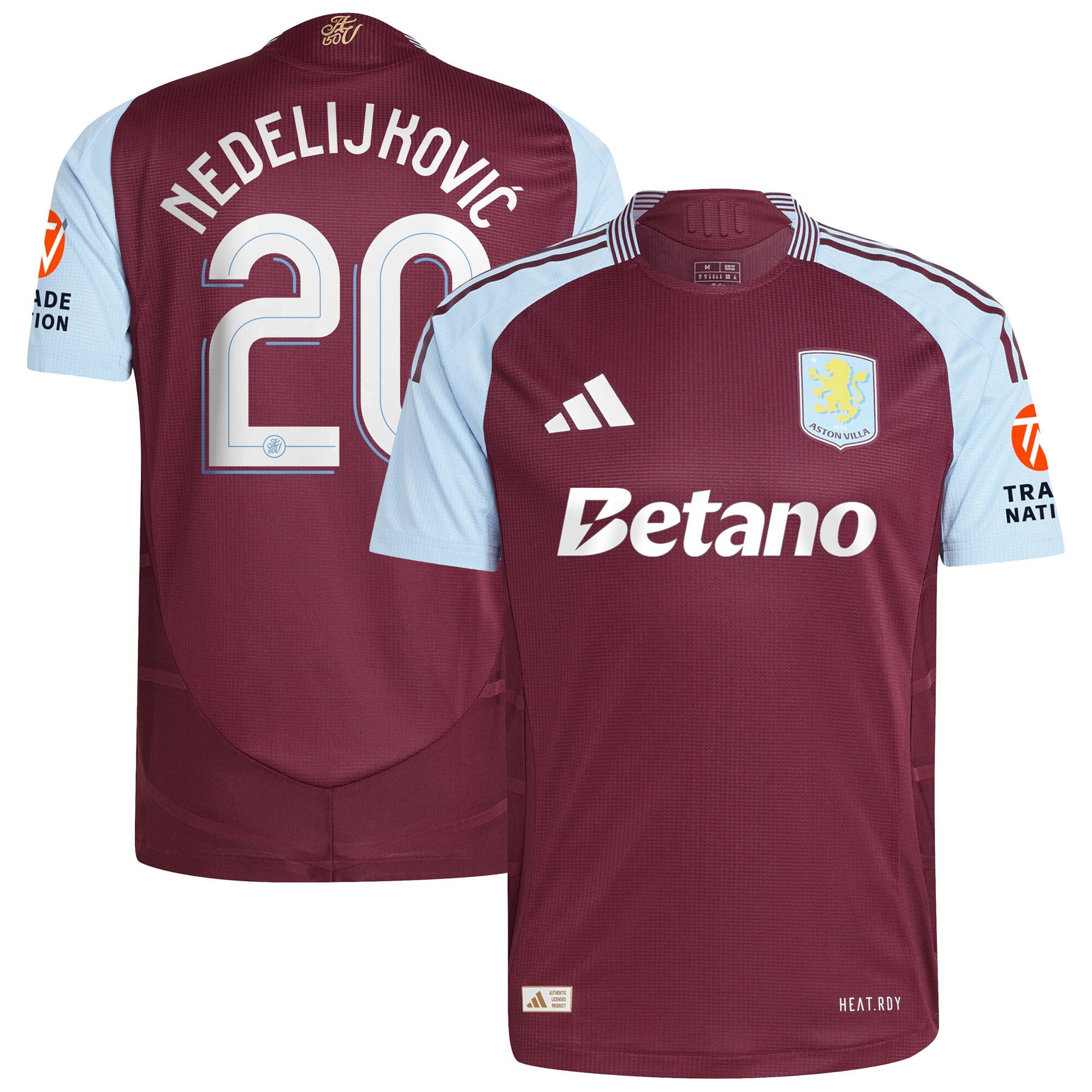 aston villa adidas home authentic shirt 2024-25 with nedeljković 20 cup printing Collection | Official Aston Villa Kits for Fans