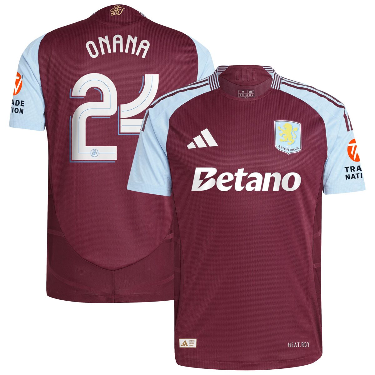 aston villa adidas home authentic shirt 2024-25 with onana 24 cup printing Collection | Official Aston Villa Kits for Fans