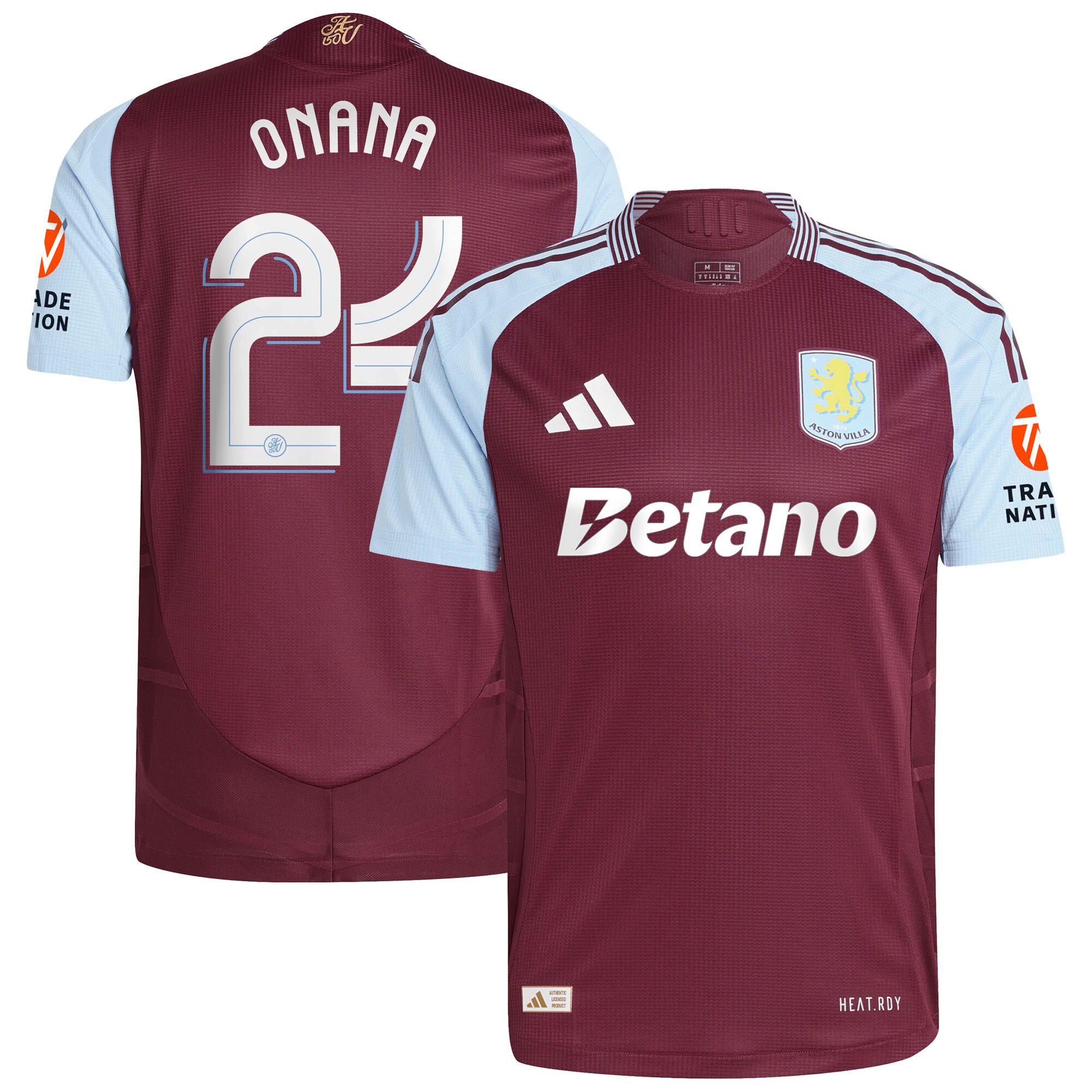 aston villa adidas home authentic shirt 2024-25 with onana 24 cup printing Collection | Official Aston Villa Kits for Fans