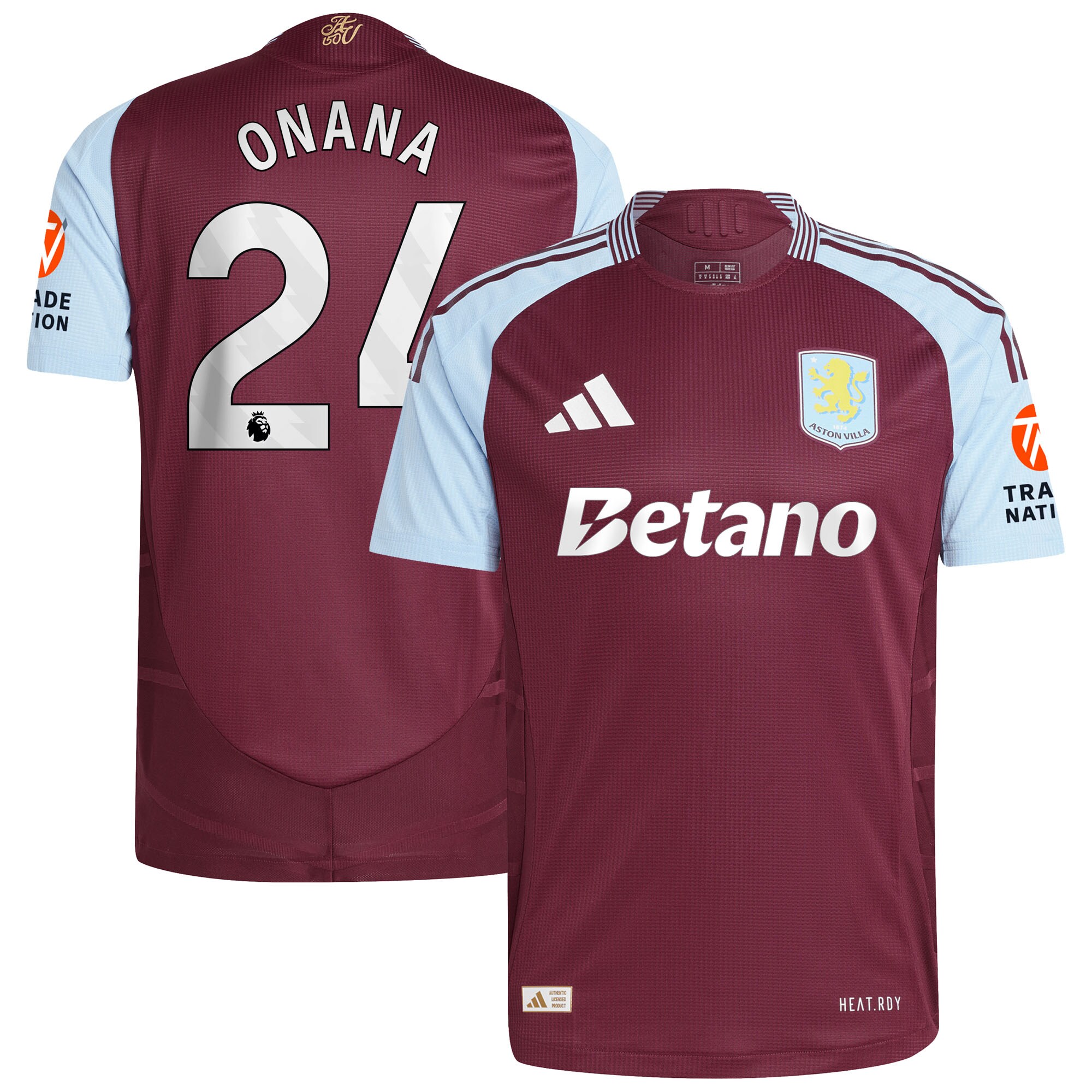aston villa adidas home authentic shirt 2024-25 with onana 24 printing Collection | Official Aston Villa Kits for Fans