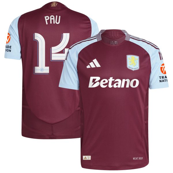 aston villa adidas home authentic shirt 2024-25 with pau 14 cup printing Collection | Official Aston Villa Kits for Fans
