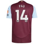 aston villa adidas home authentic shirt 2024-25 with pau 14 printing Collection | Official Aston Villa Kits for Fans