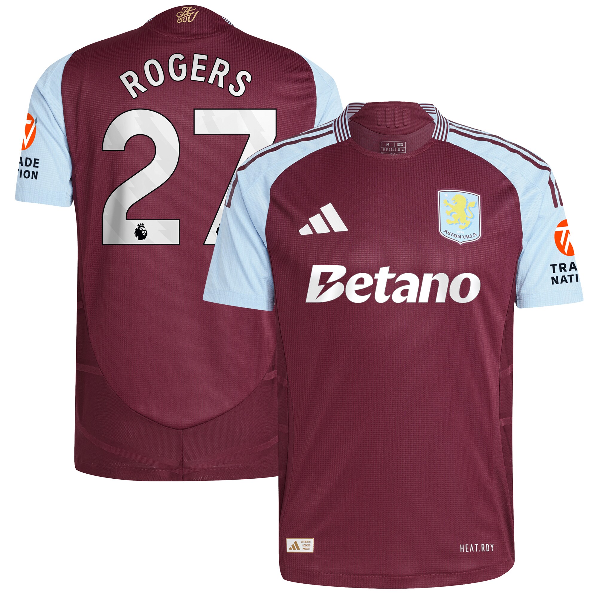 aston villa adidas home authentic shirt 2024-25 with rogers 27 printing Collection | Official Aston Villa Kits for Fans
