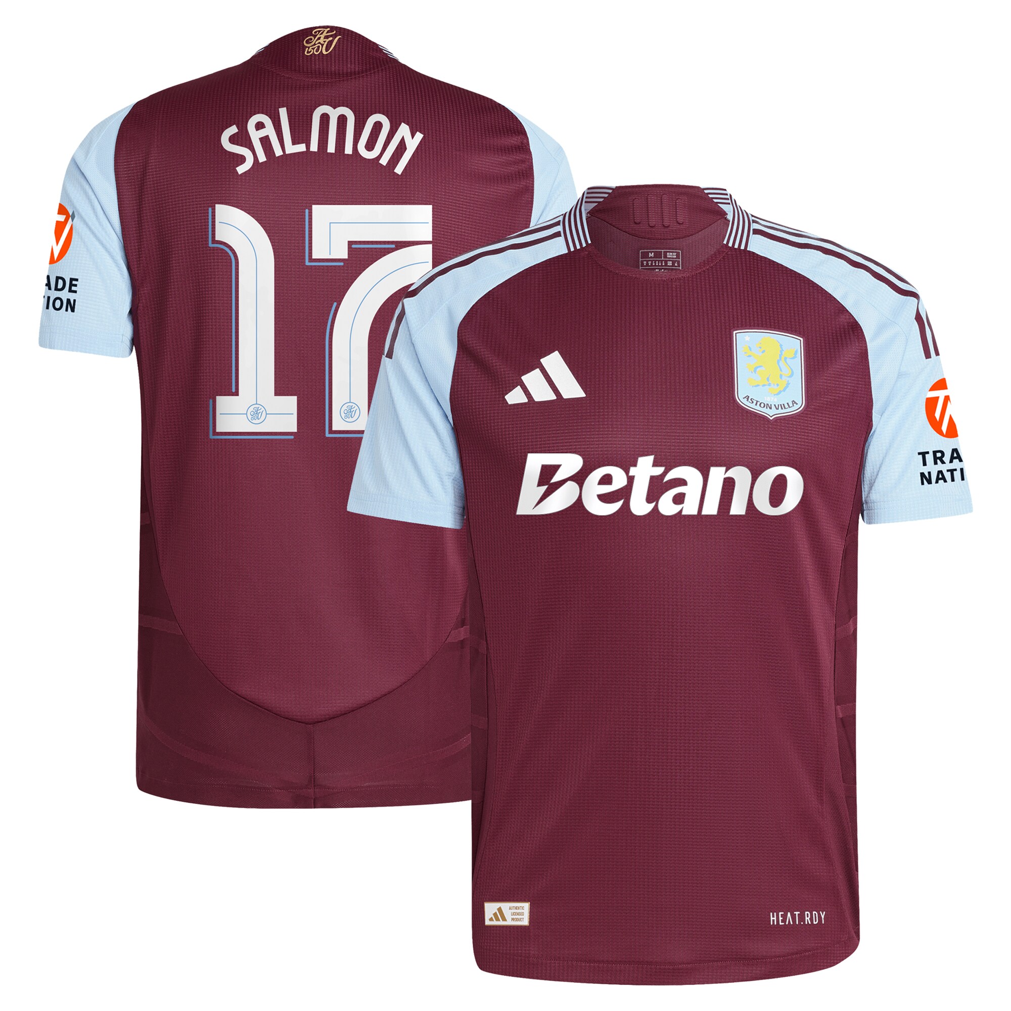 aston villa adidas home authentic shirt 2024-25 with salmon 17 cup printing Collection | Official Aston Villa Kits for Fans