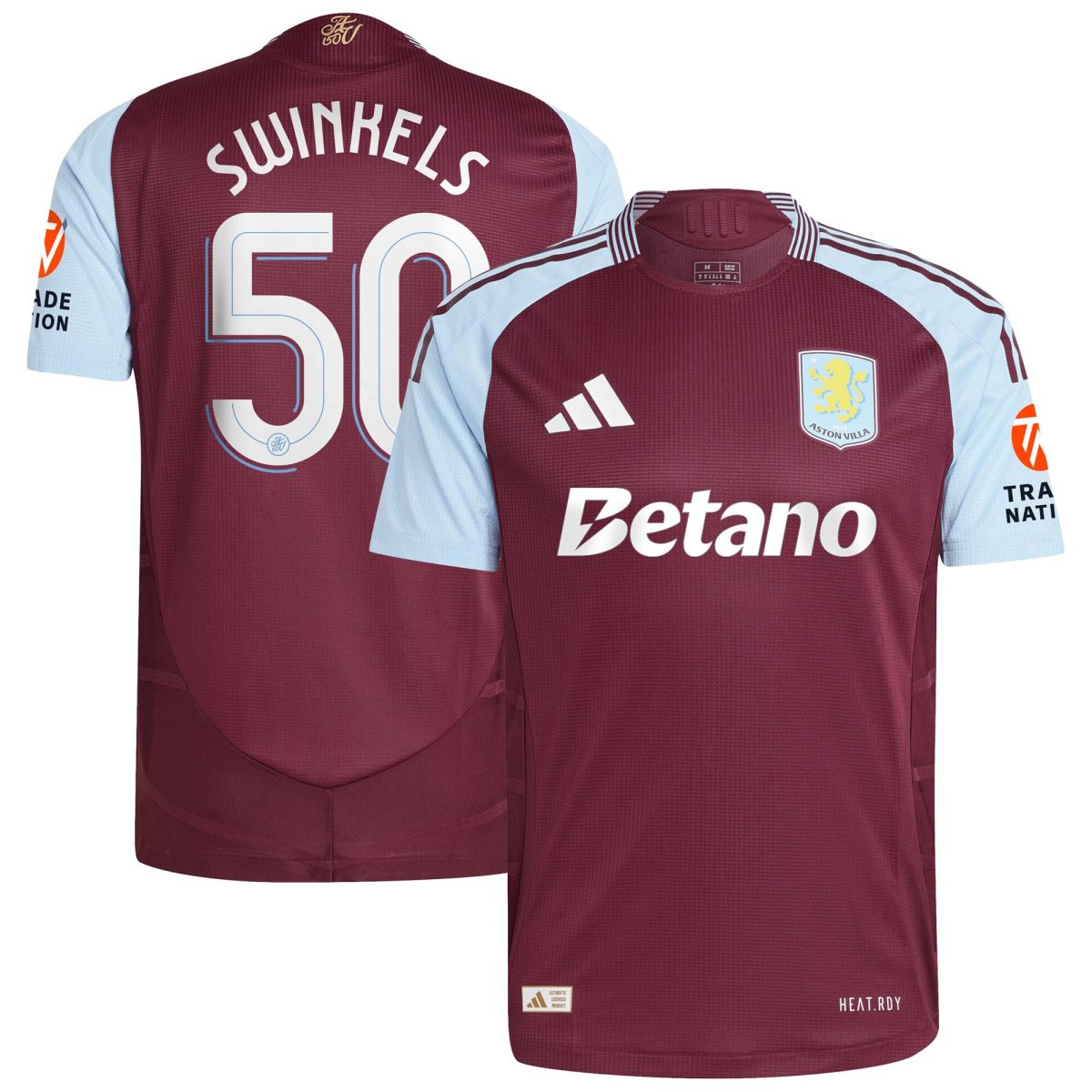 aston villa adidas home authentic shirt 2024-25 with swinkels 50 cup printing Collection | Official Aston Villa Kits for Fans