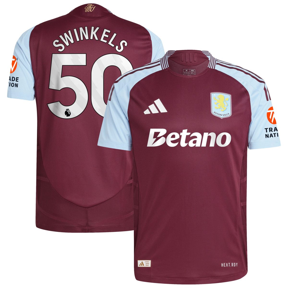 aston villa adidas home authentic shirt 2024-25 with swinkels 50 printing Collection | Official Aston Villa Kits for Fans