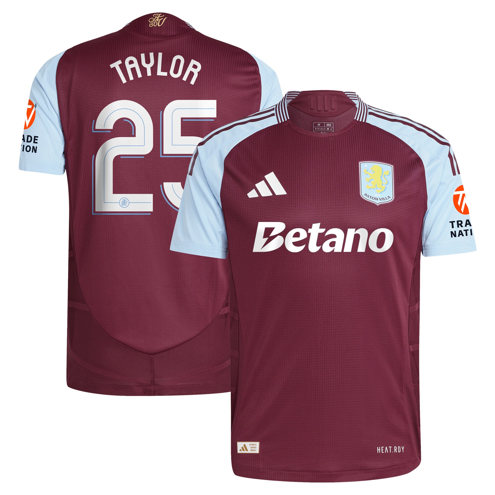aston villa adidas home authentic shirt 2024-25 with taylor 25 cup printing Collection | Official Aston Villa Kits for Fans