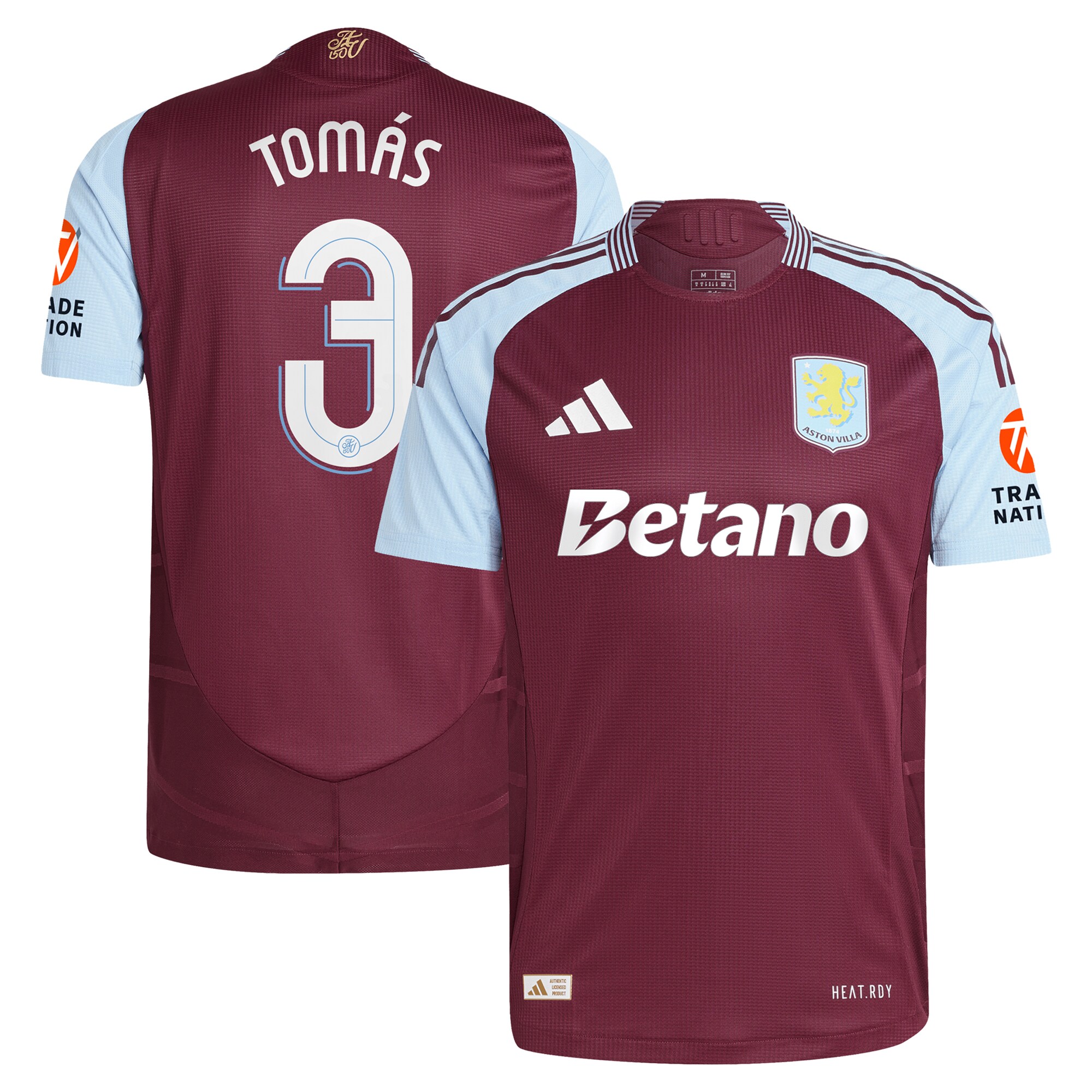 aston villa adidas home authentic shirt 2024-25 with tomás 3 cup printing Collection | Official Aston Villa Kits for Fans