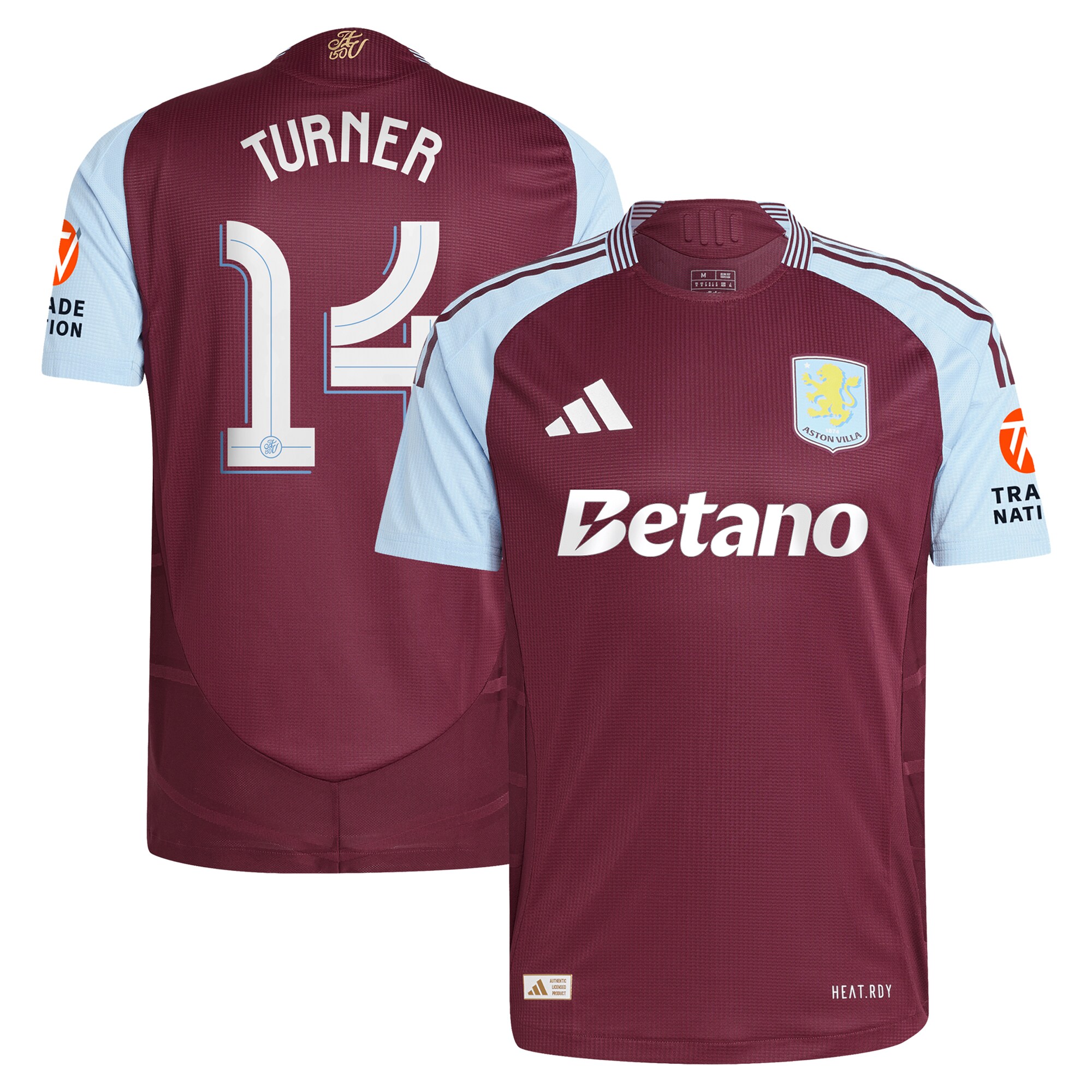 aston villa adidas home authentic shirt 2024-25 with turner 14 cup printing Collection | Official Aston Villa Kits for Fans