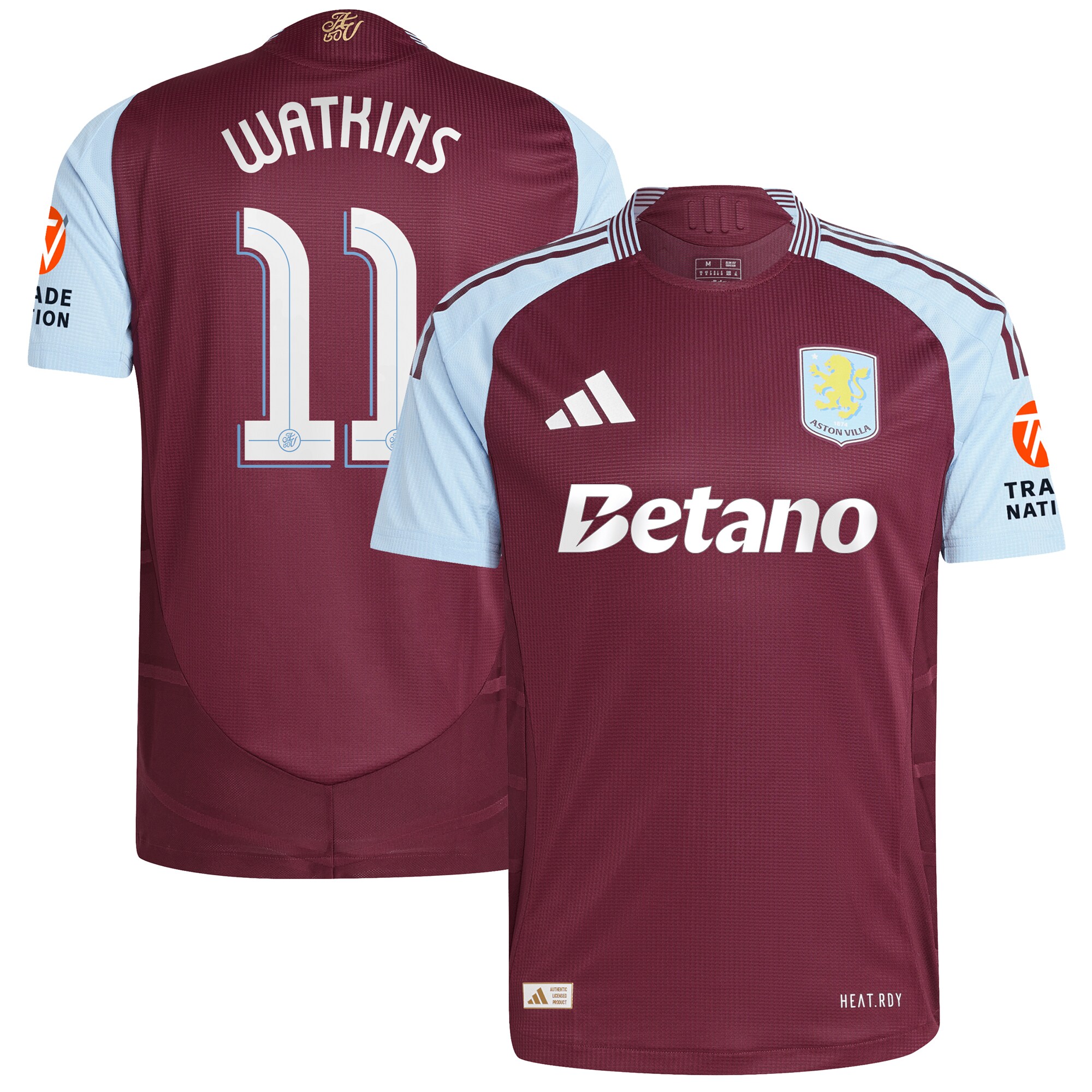 aston villa adidas home authentic shirt 2024-25 with watkins 11 cup printing Collection | Official Aston Villa Kits for Fans