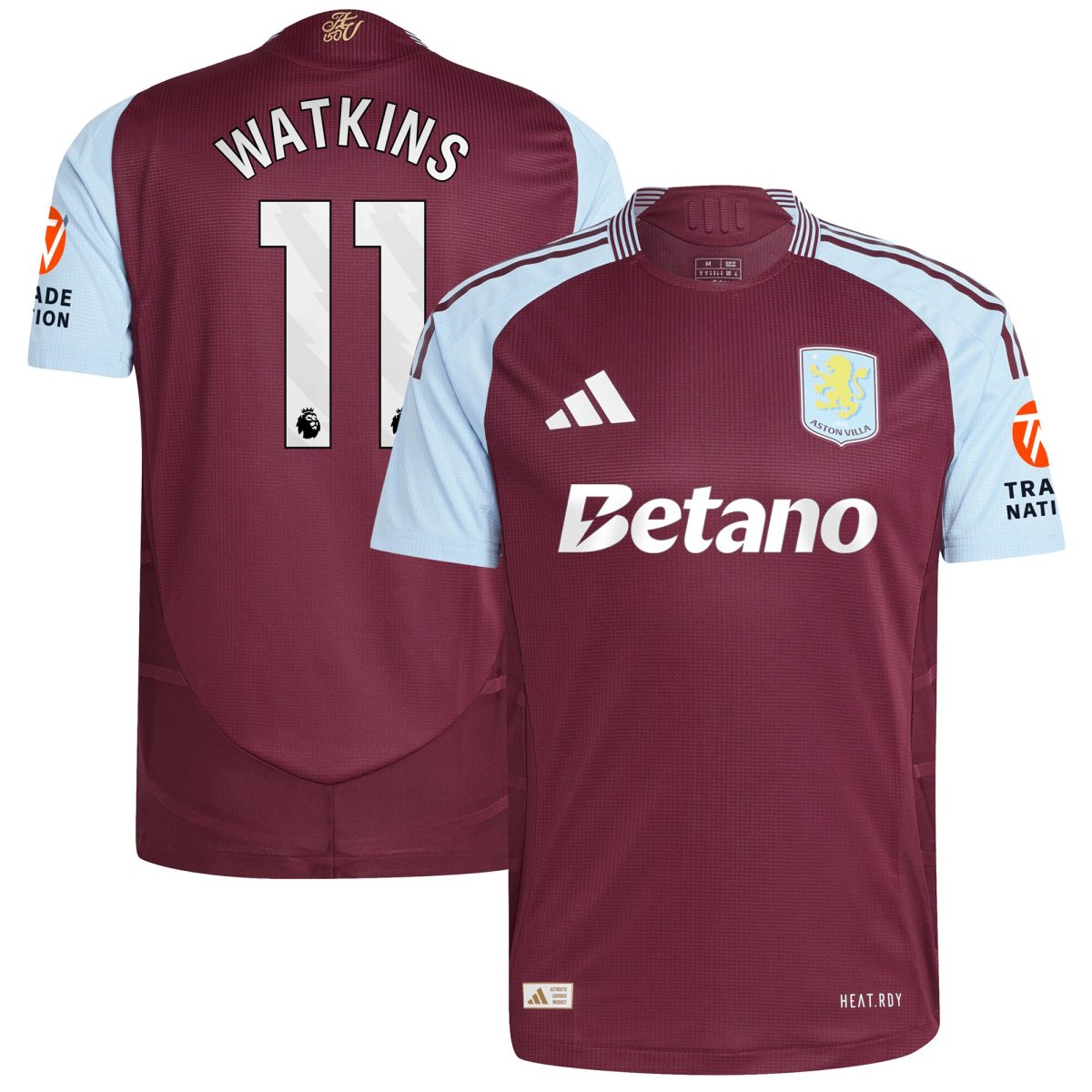 aston villa adidas home authentic shirt 2024-25 with watkins 11 printing Collection | Official Aston Villa Kits for Fans