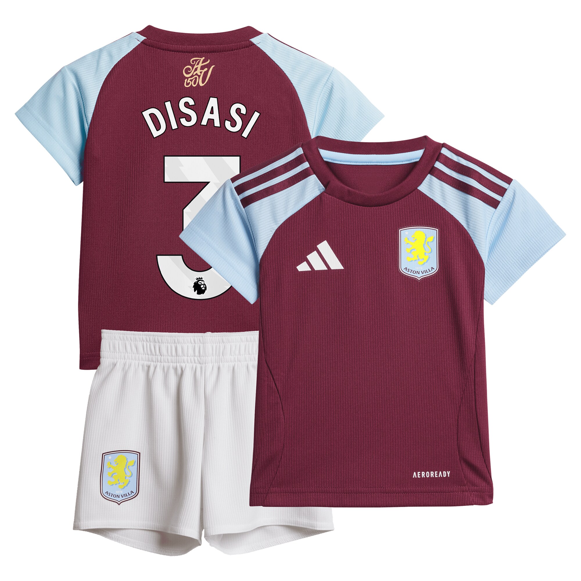 aston villa adidas home baby kit 2024-25 with disasi 3 printing Collection | Official Aston Villa Kits for Fans