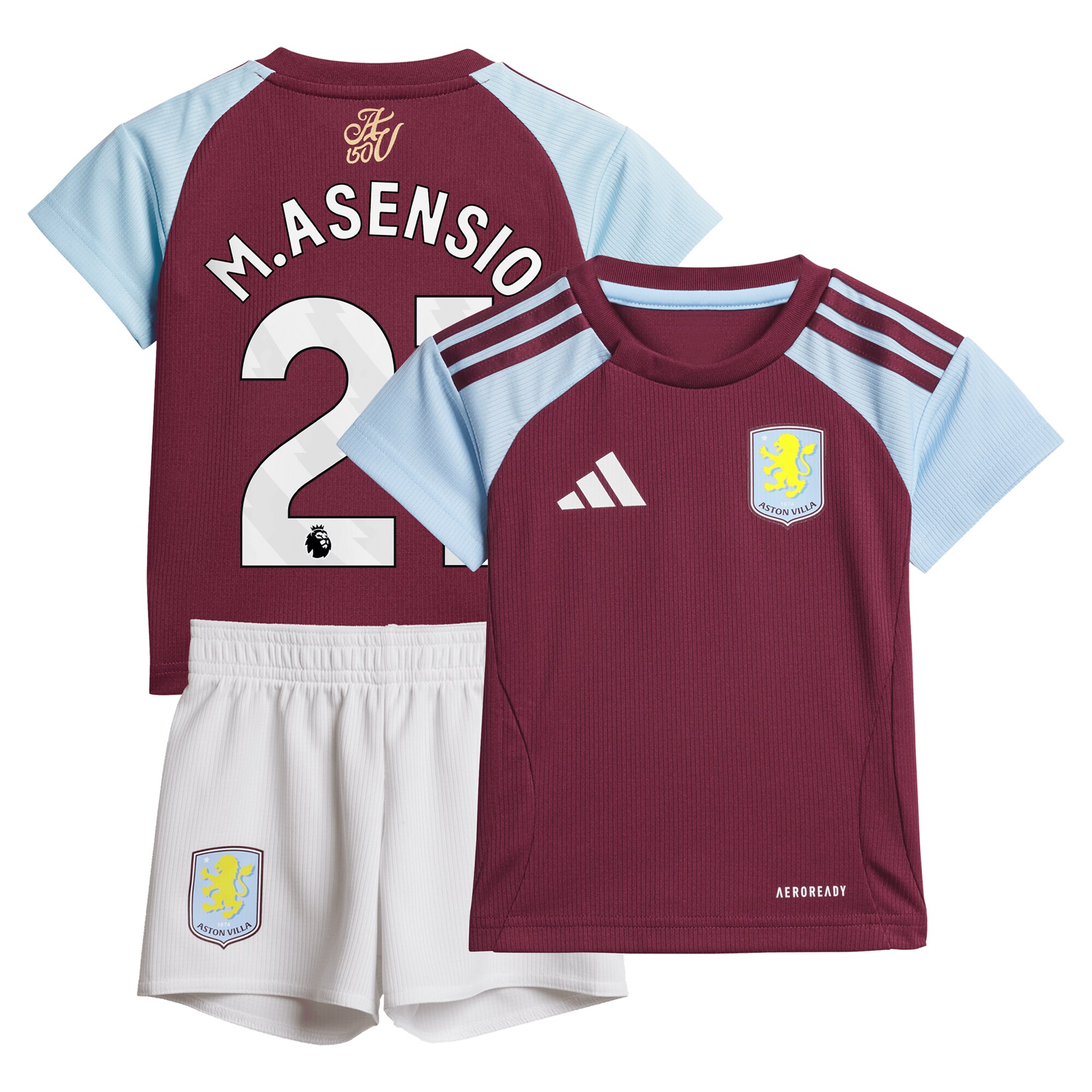 aston villa adidas home baby kit 2024-25 with m.asensio 21 printing Collection | Official Aston Villa Kits for Fans