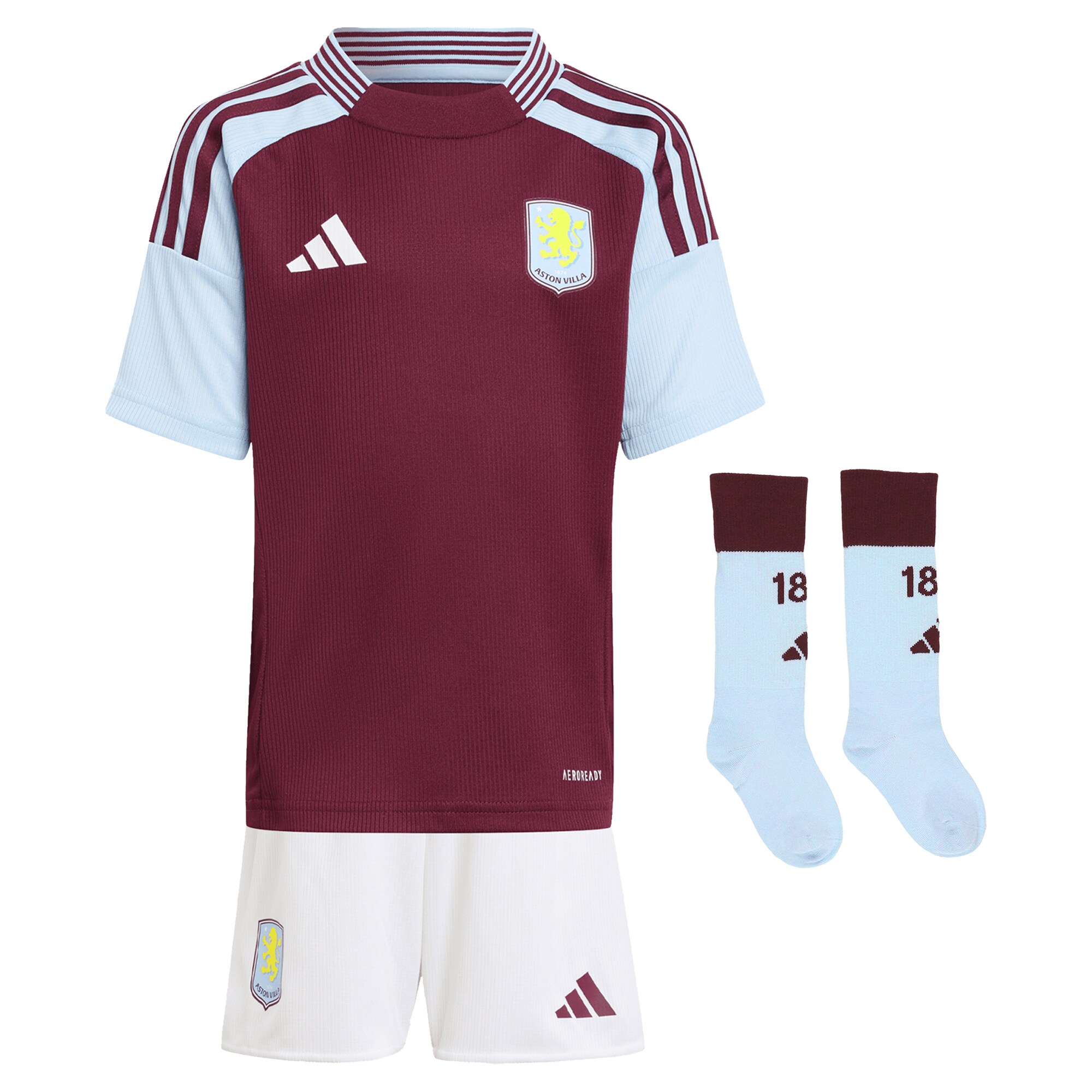aston villa adidas home mini kit 2024-25 with a.garcía 16 printing Collection | Official Aston Villa Kits for Fans