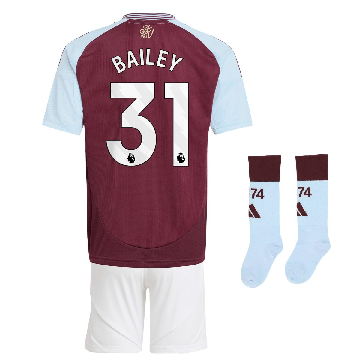 aston villa adidas home mini kit 2024-25 with bailey 31 printing Collection | Official Aston Villa Kits for Fans
