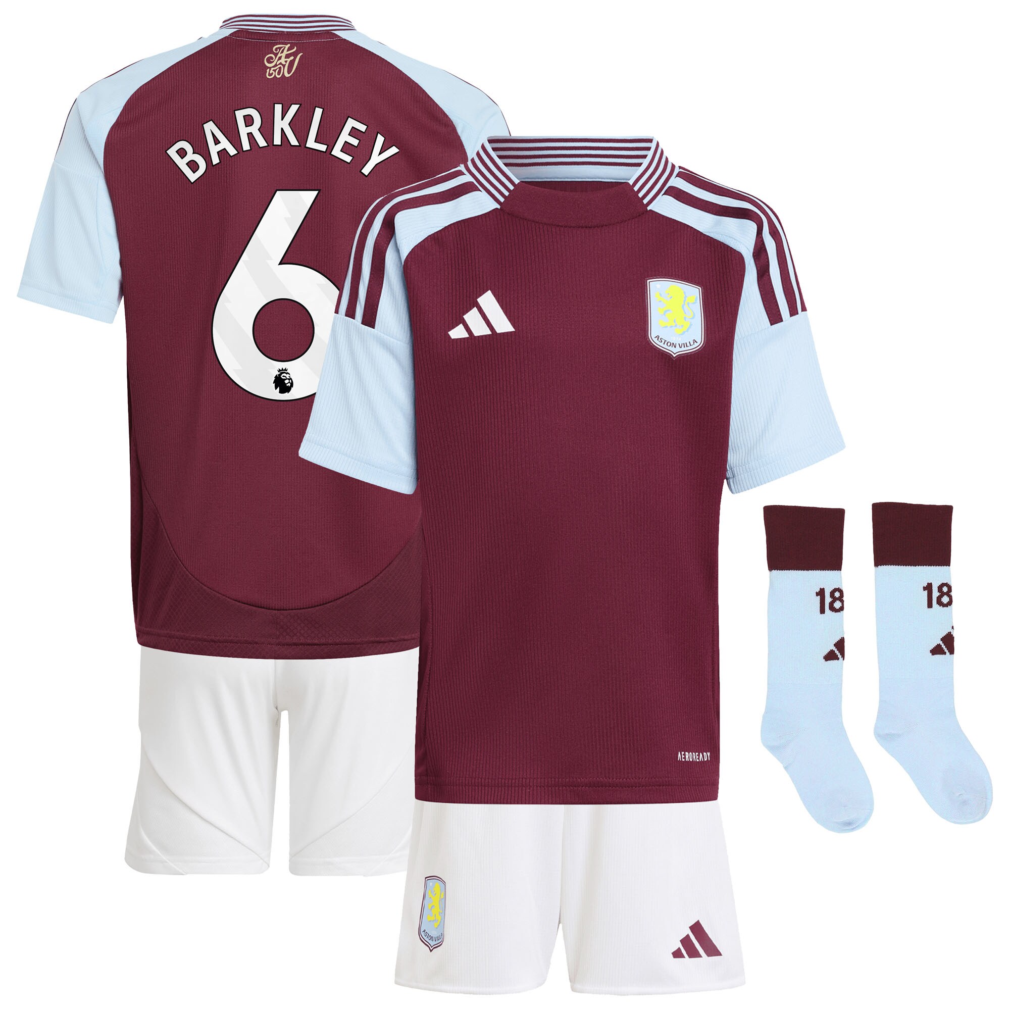 aston villa adidas home mini kit 2024-25 with barkley 6 printing Collection | Official Aston Villa Kits for Fans