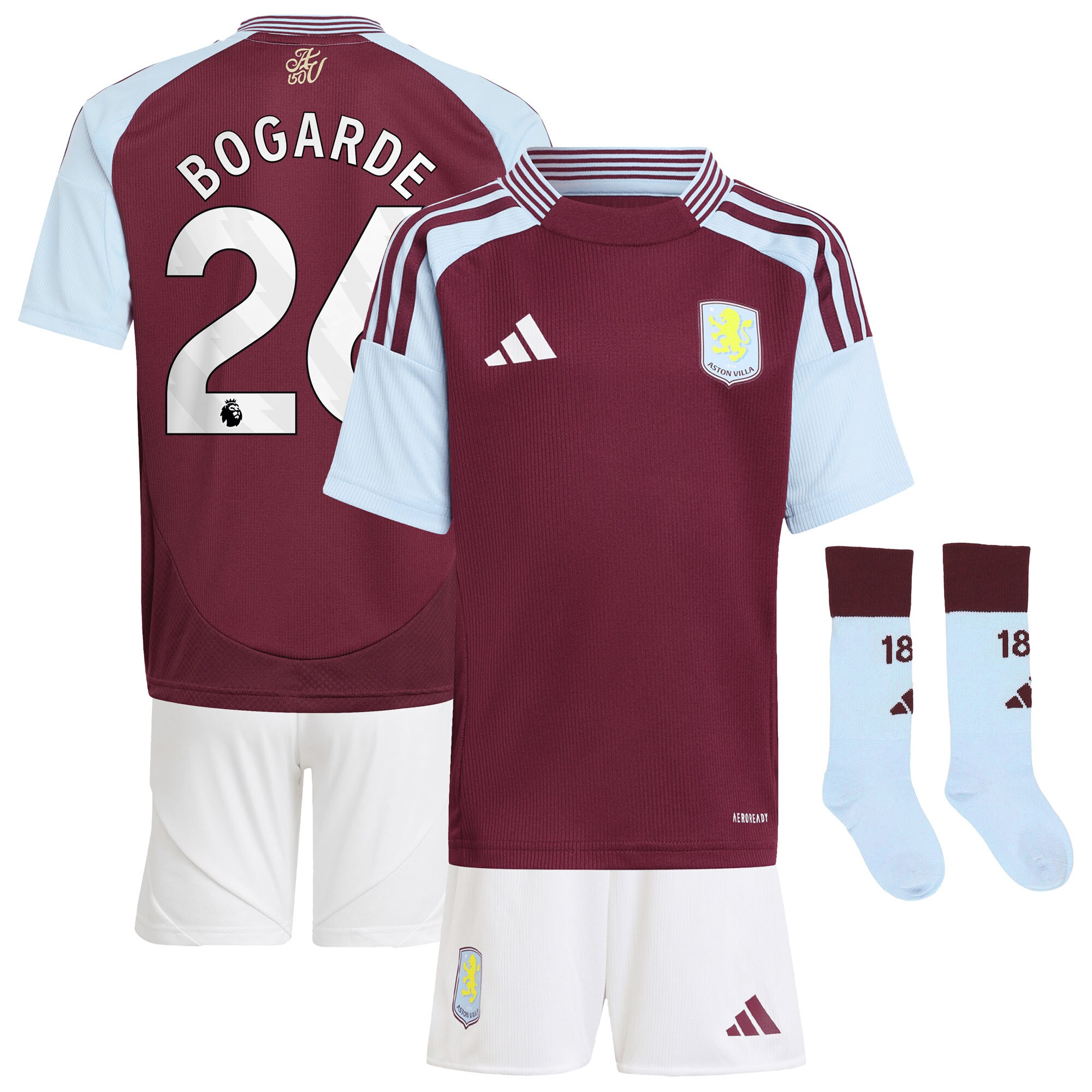 aston villa adidas home mini kit 2024-25 with bogarde 26 printing Collection | Official Aston Villa Kits for Fans