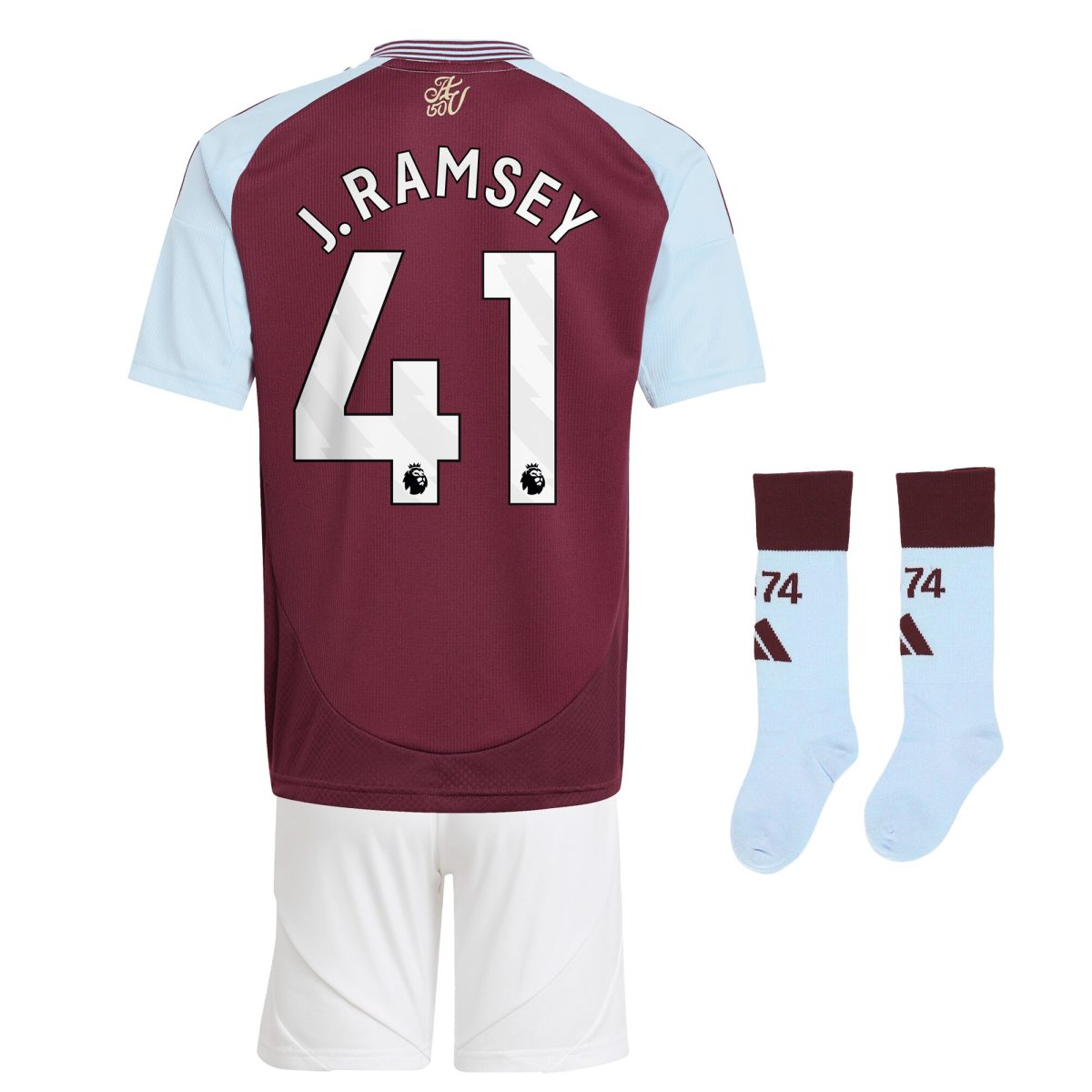 aston villa adidas home mini kit 2024-25 with j. ramsey 41 printing Collection | Official Aston Villa Kits for Fans