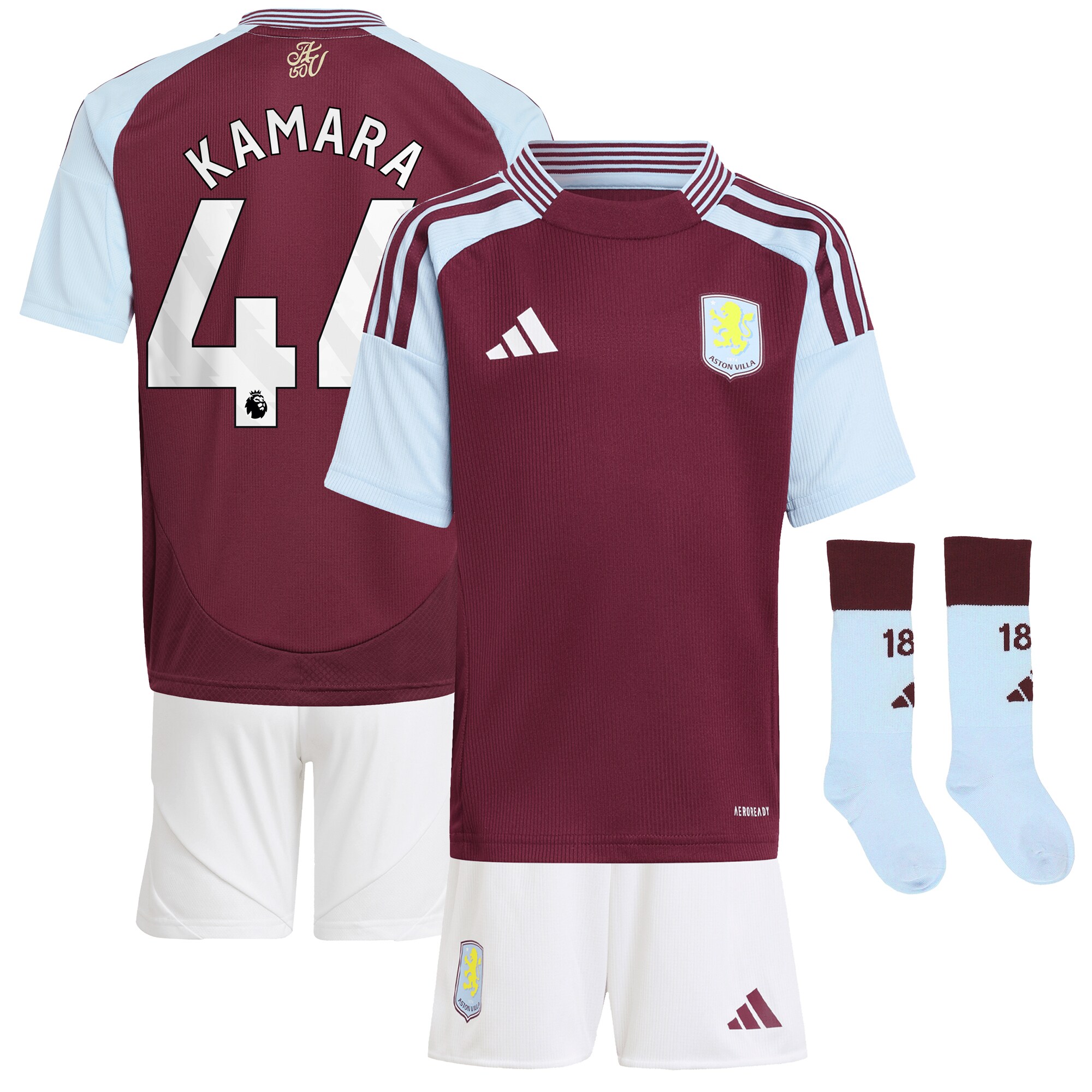 aston villa adidas home mini kit 2024-25 with kamara 44 printing Collection | Official Aston Villa Kits for Fans