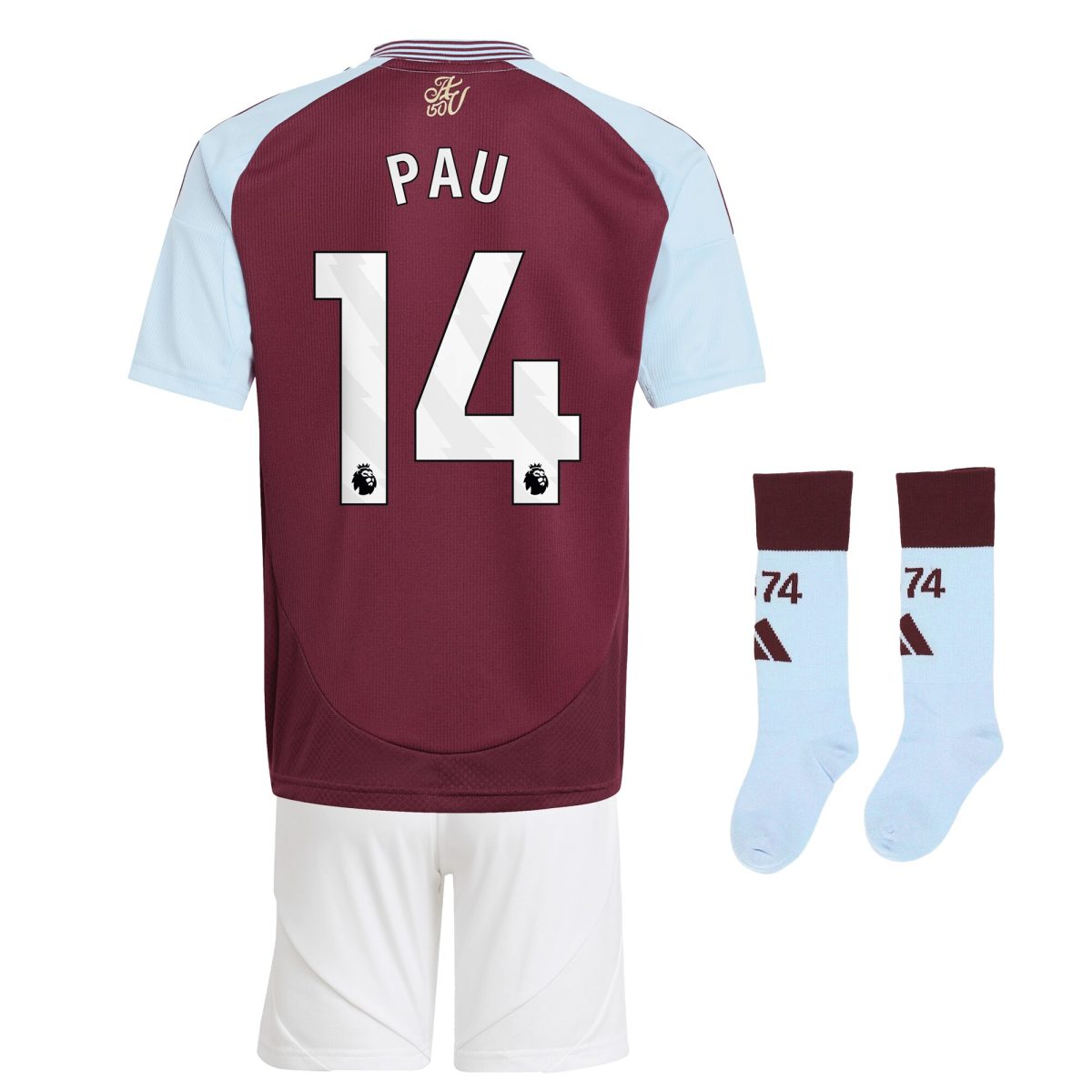 aston villa adidas home mini kit 2024-25 with pau 14 printing Collection | Official Aston Villa Kits for Fans