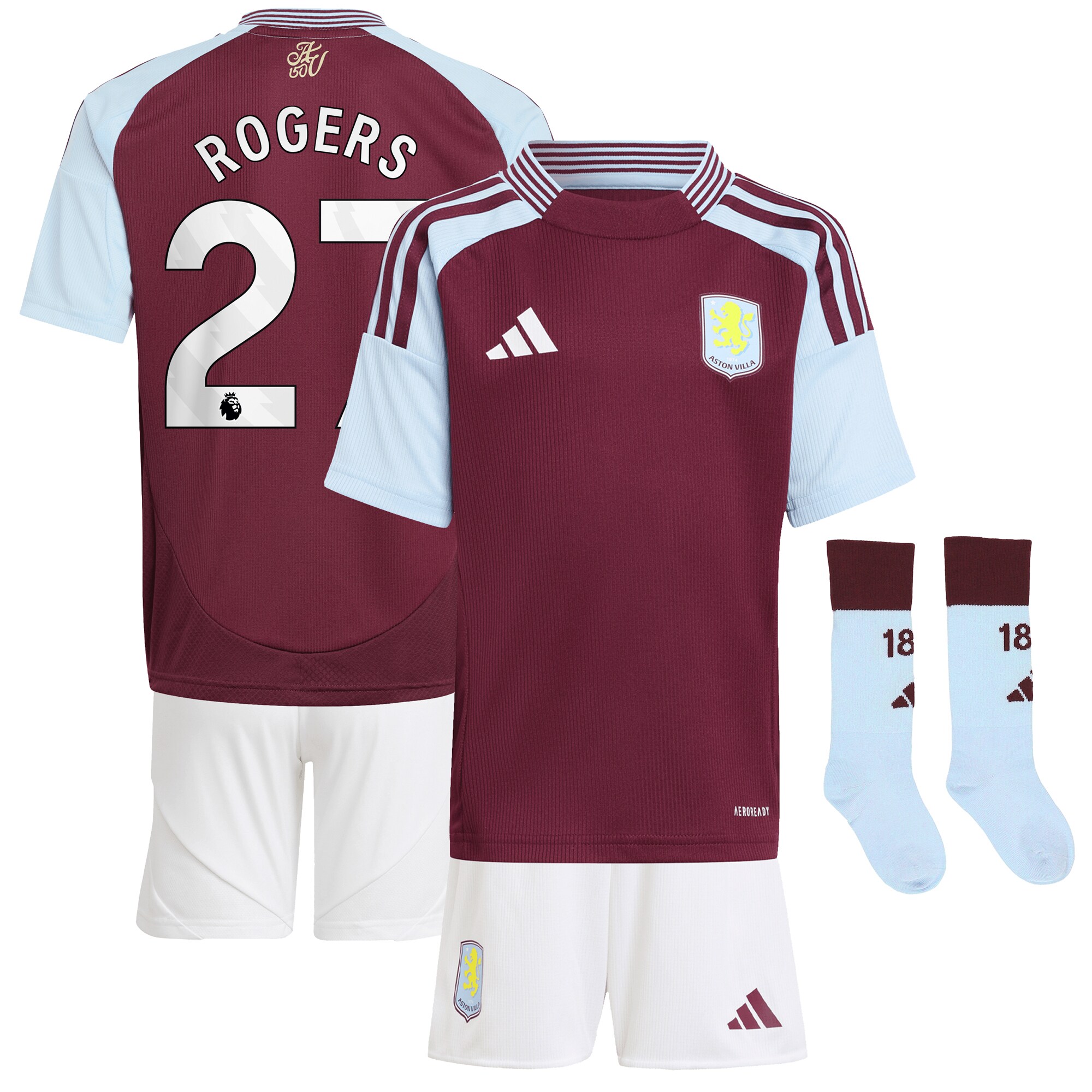 aston villa adidas home mini kit 2024-25 with rogers 27 printing Collection | Official Aston Villa Kits for Fans