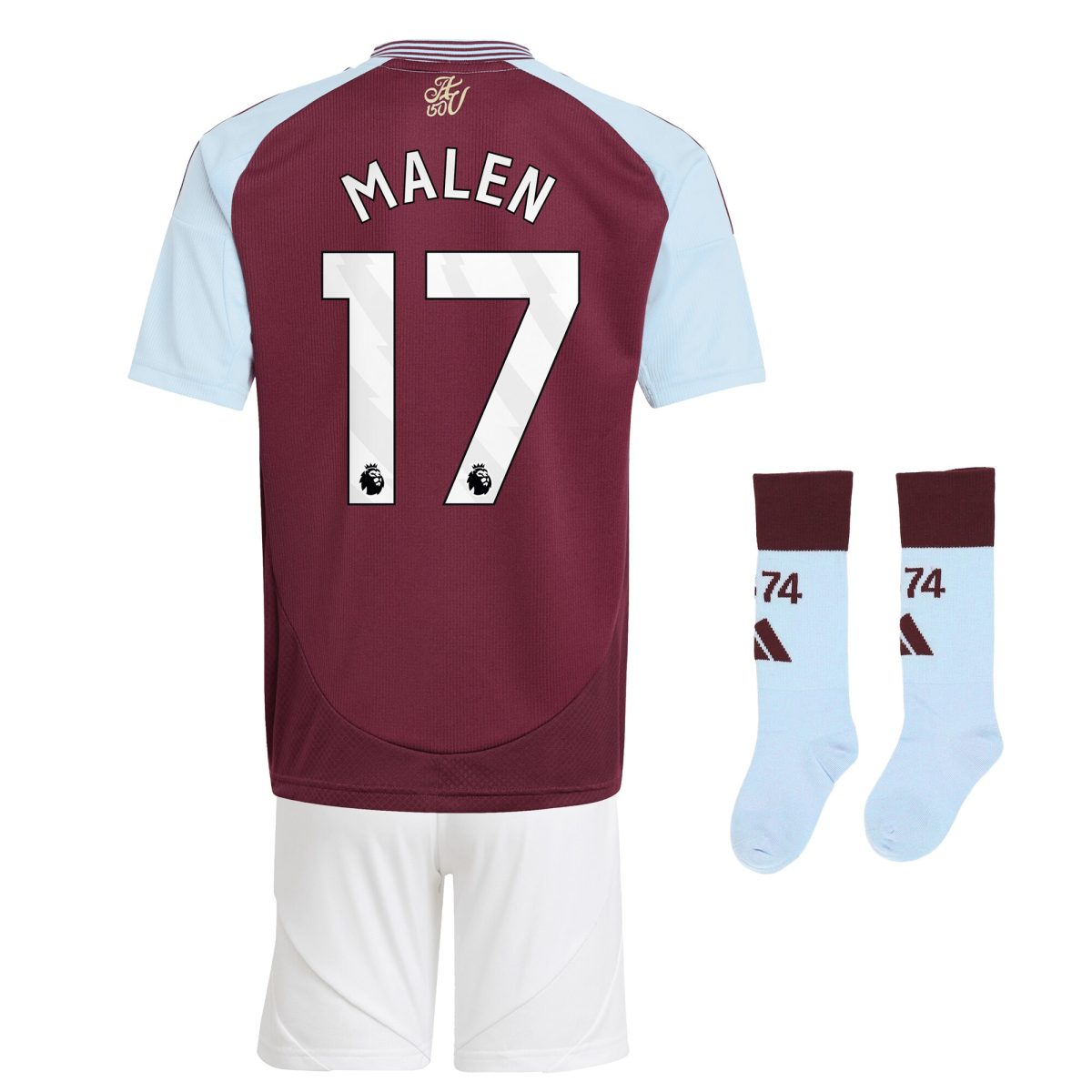 aston villa adidas home mini kit 2024-26 with malen 17 printing Collection | Official Aston Villa Kits for Fans