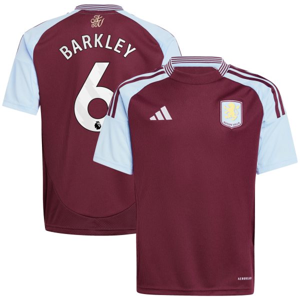 aston villa adidas home shirt 2024-25 – kids with barkley 6 printing Collection | Official Aston Villa Kits for Fans