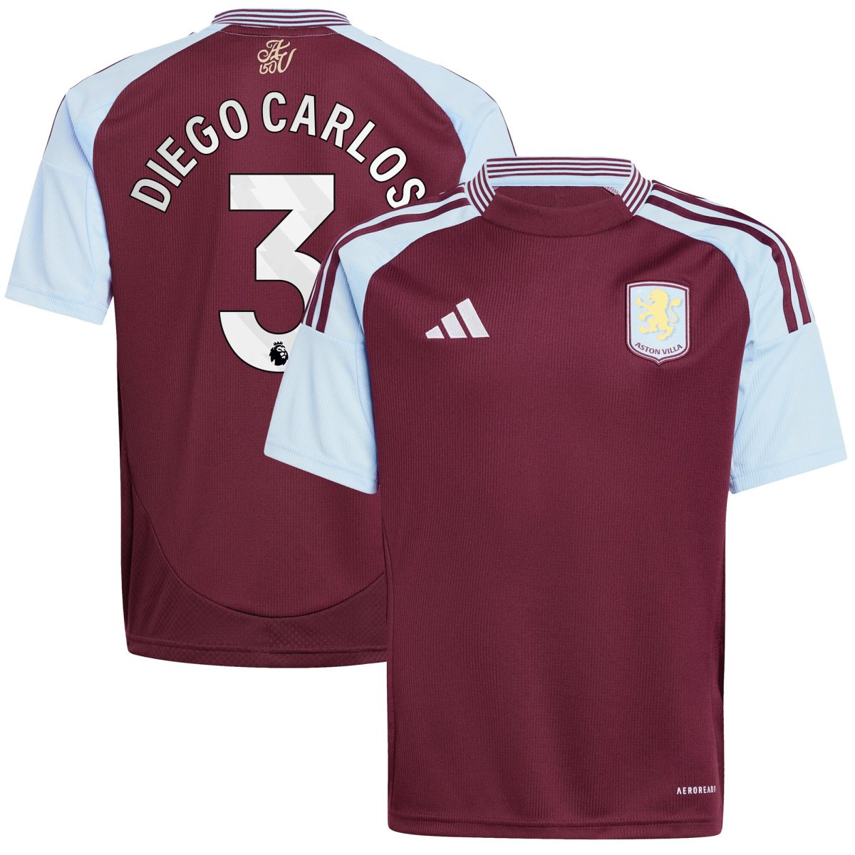 aston villa adidas home shirt 2024-25 – kids with diego carlos 3 printing Collection | Official Aston Villa Kits for Fans