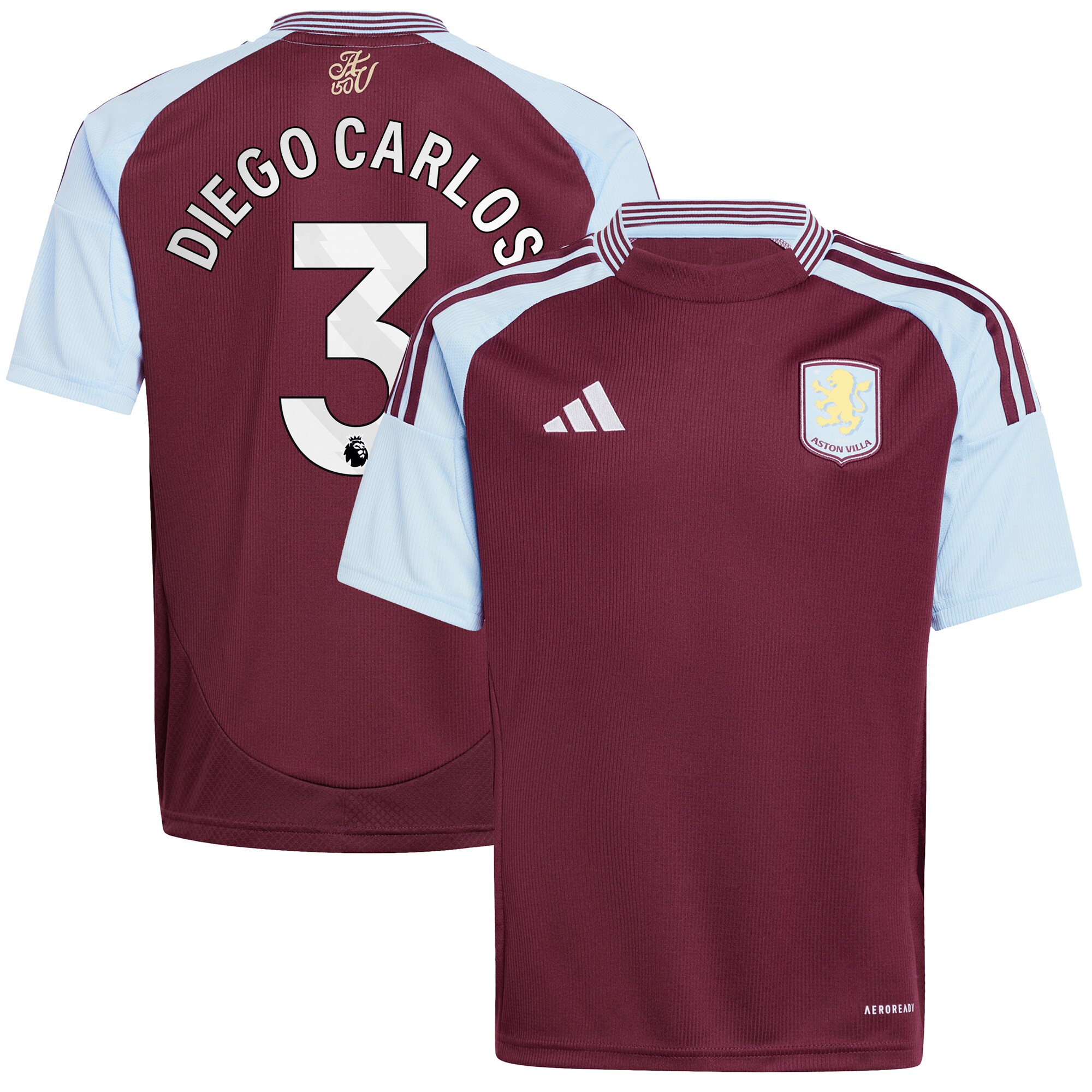aston villa adidas home shirt 2024-25 – kids with diego carlos 3 printing Collection | Official Aston Villa Kits for Fans