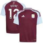 aston villa adidas home shirt 2024-25 – kids with digne 12 printing Collection | Official Aston Villa Kits for Fans