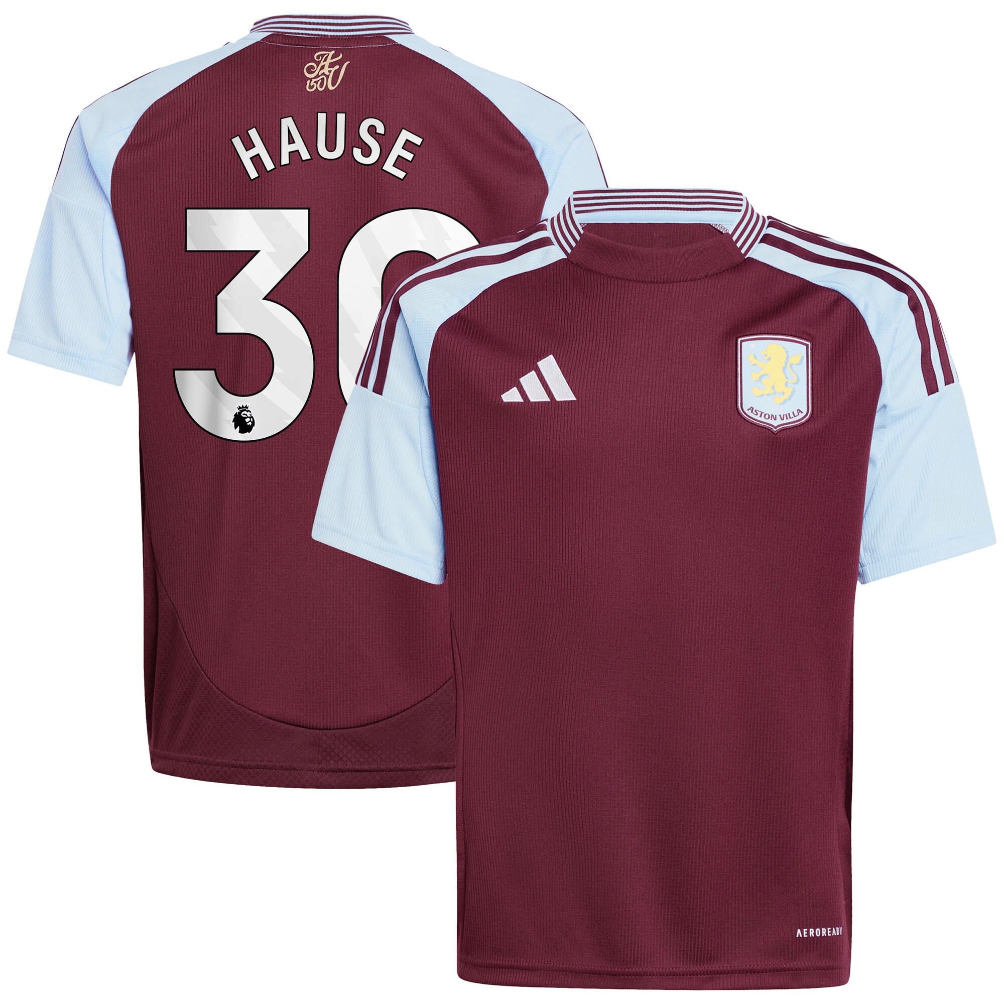 aston villa adidas home shirt 2024-25 – kids with hause 30 printing Collection | Official Aston Villa Kits for Fans