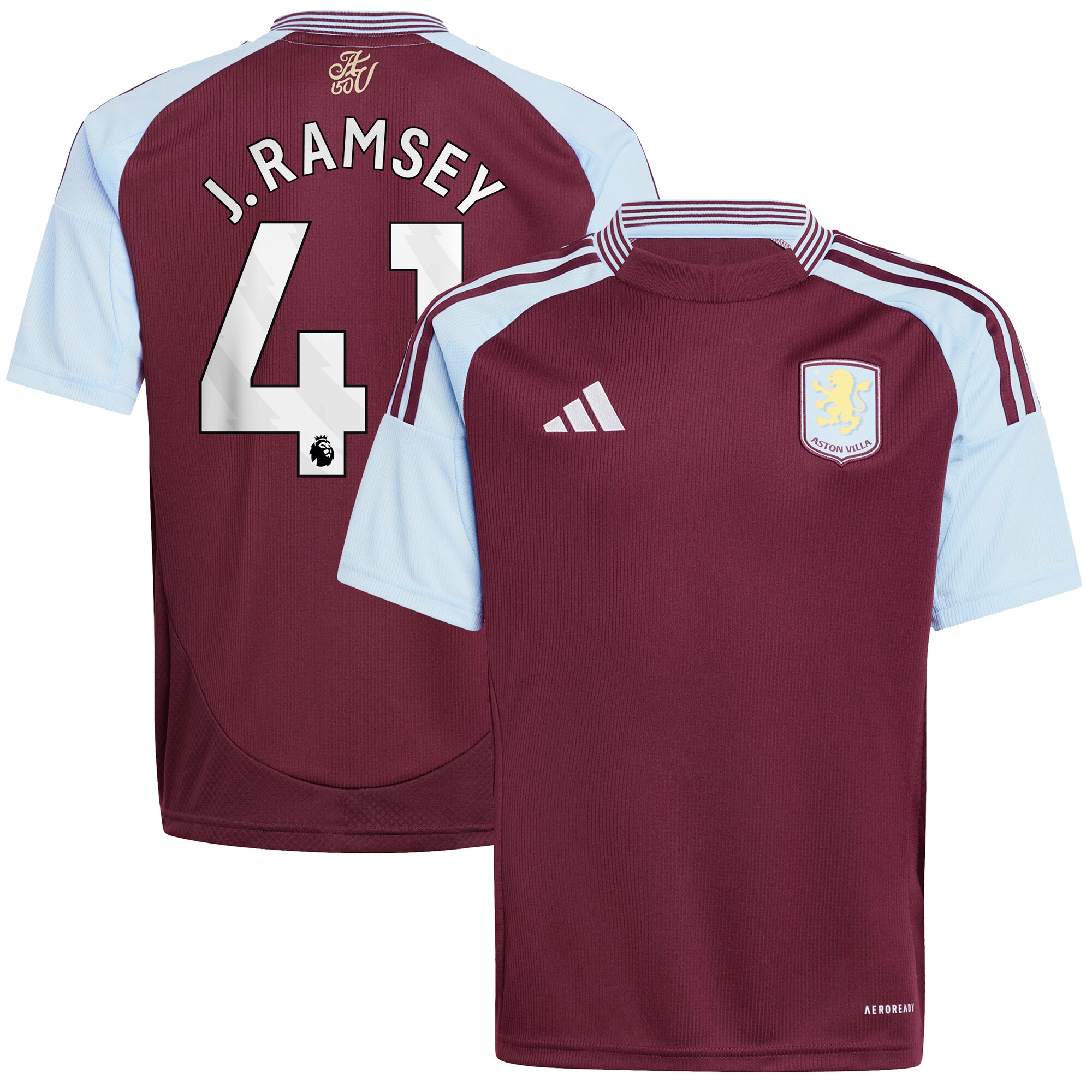 aston villa adidas home shirt 2024-25 – kids with j. ramsey 41 printing Collection | Official Aston Villa Kits for Fans