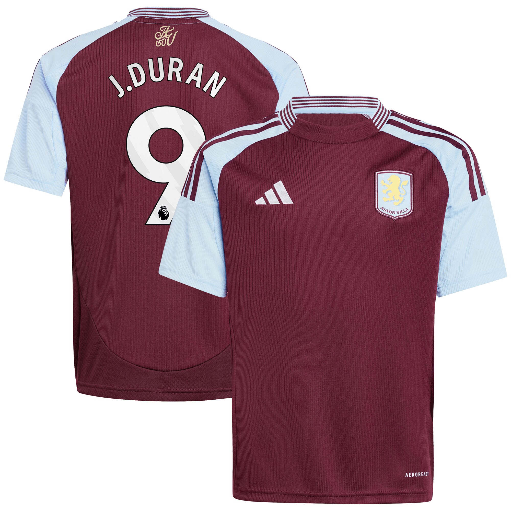 aston villa adidas home shirt 2024-25 – kids with j.duran 9 printing Collection | Official Aston Villa Kits for Fans