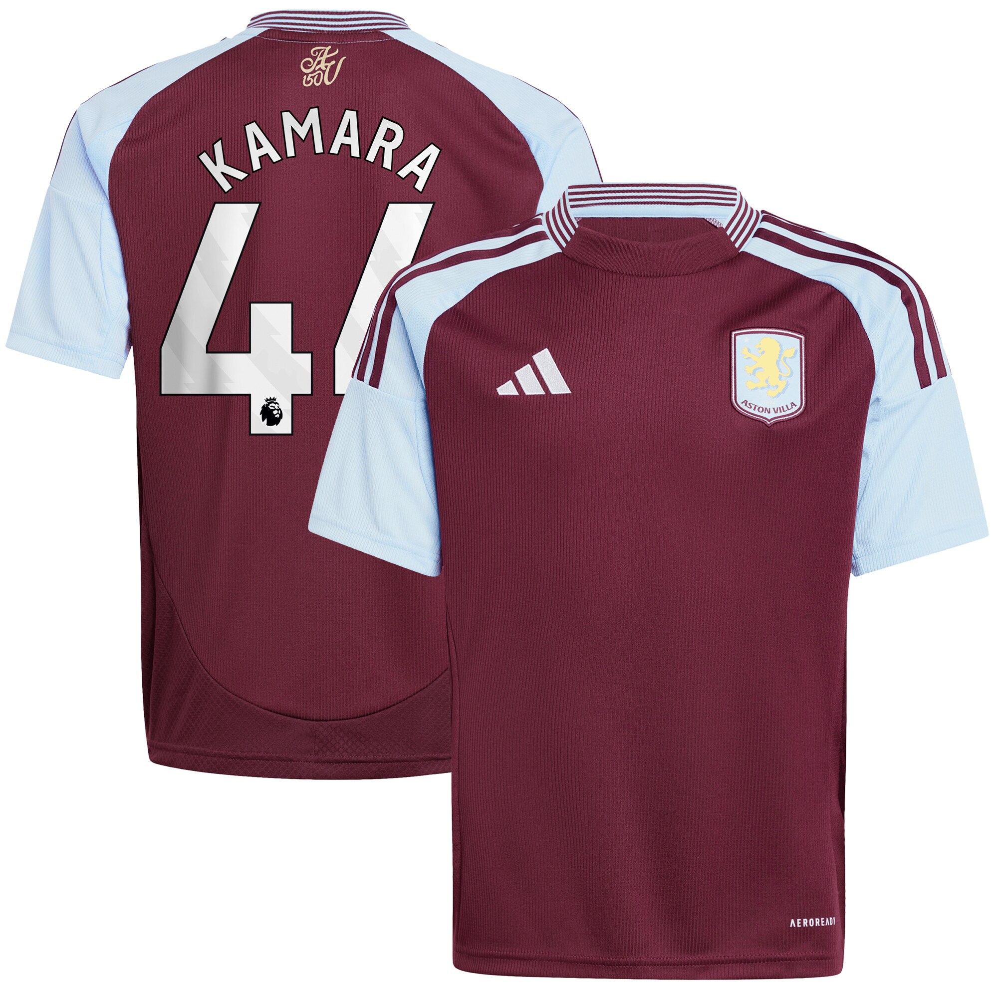 aston villa adidas home shirt 2024-25 – kids with kamara 44 printing Collection | Official Aston Villa Kits for Fans
